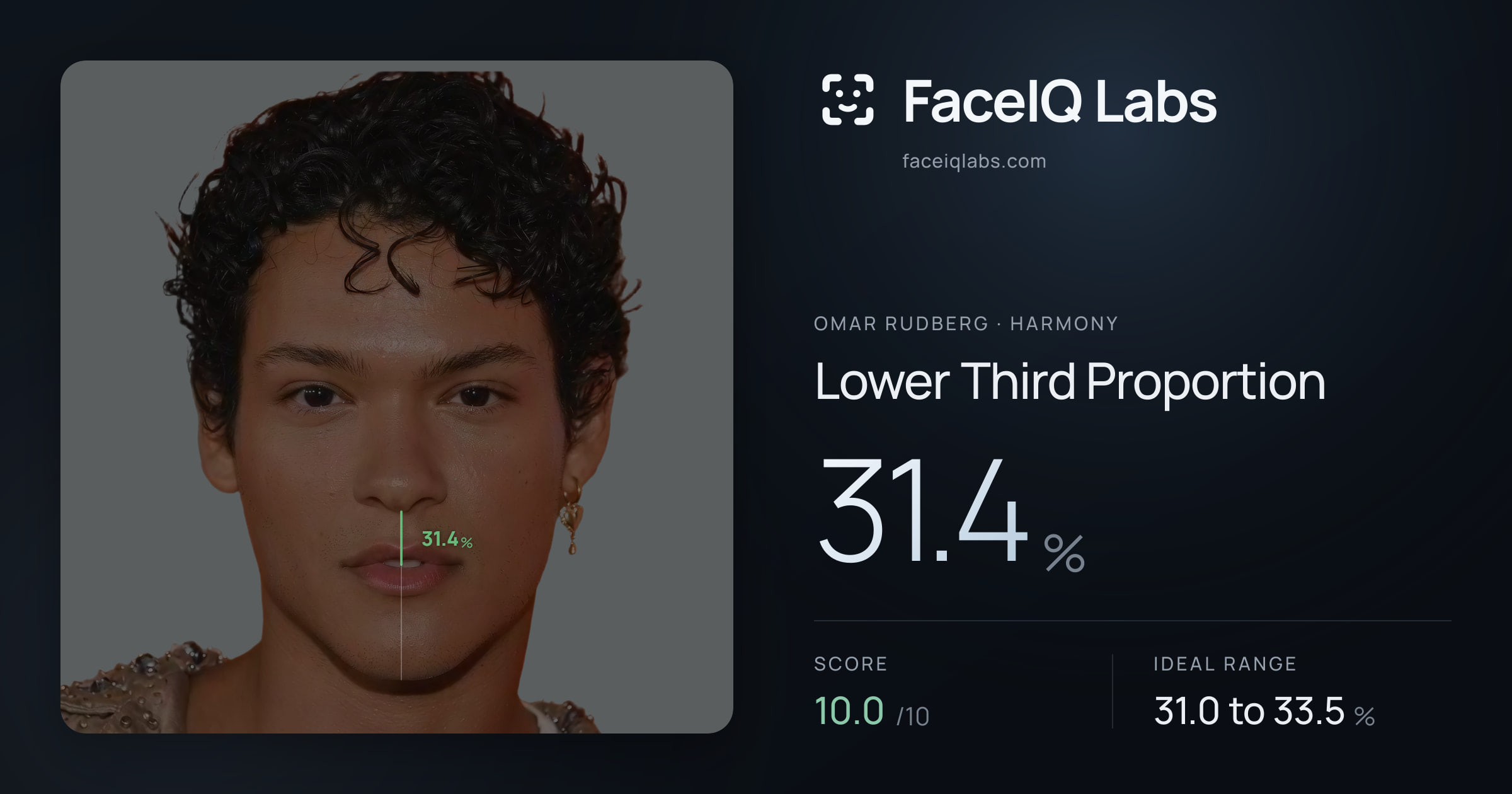 Omar Rudberg Lower Third Proportion: 31.4%, drawn on the photo