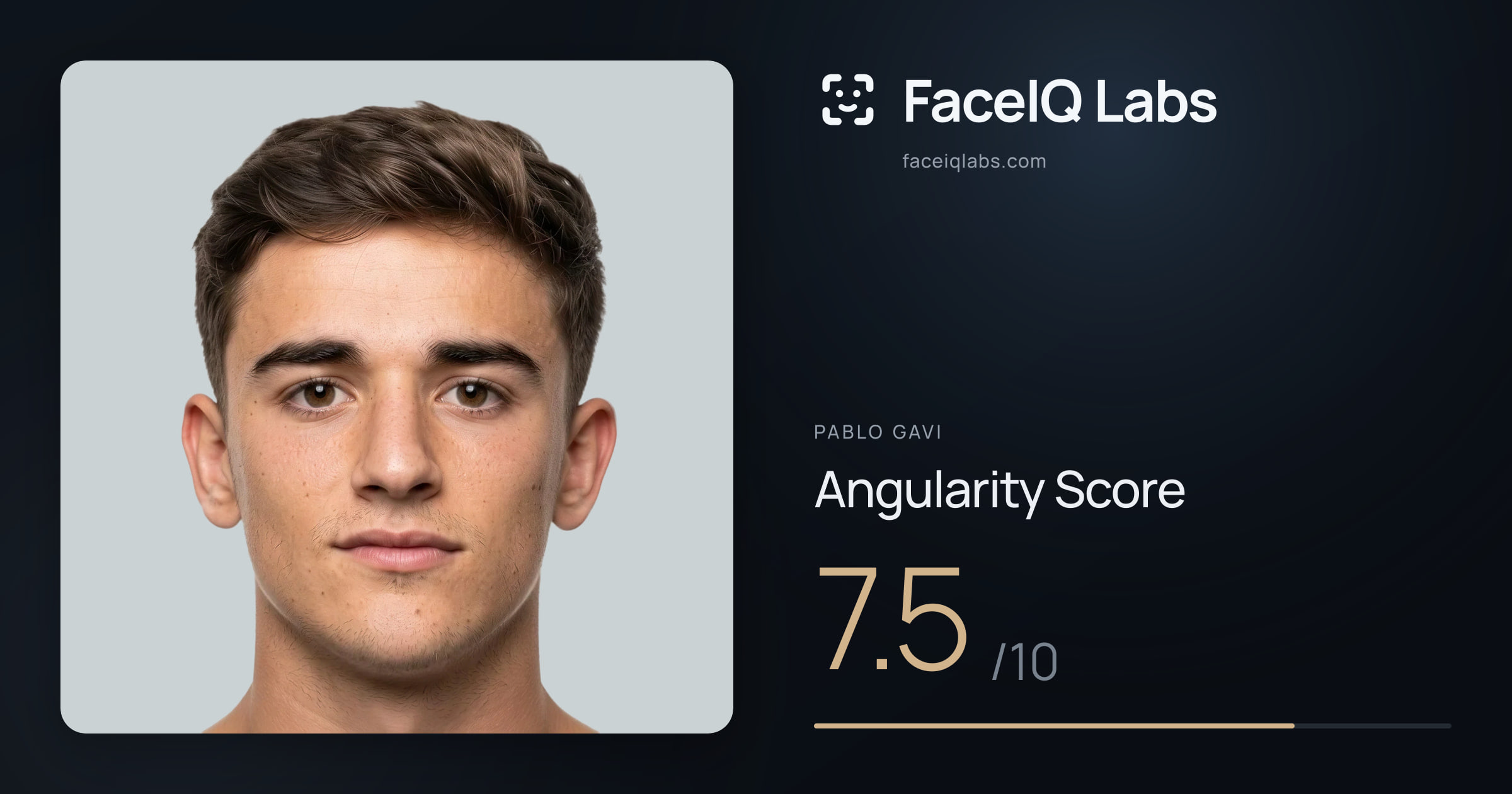 Pablo Gavi Angularity: 7.5/10, with each assessment drawn on the photo