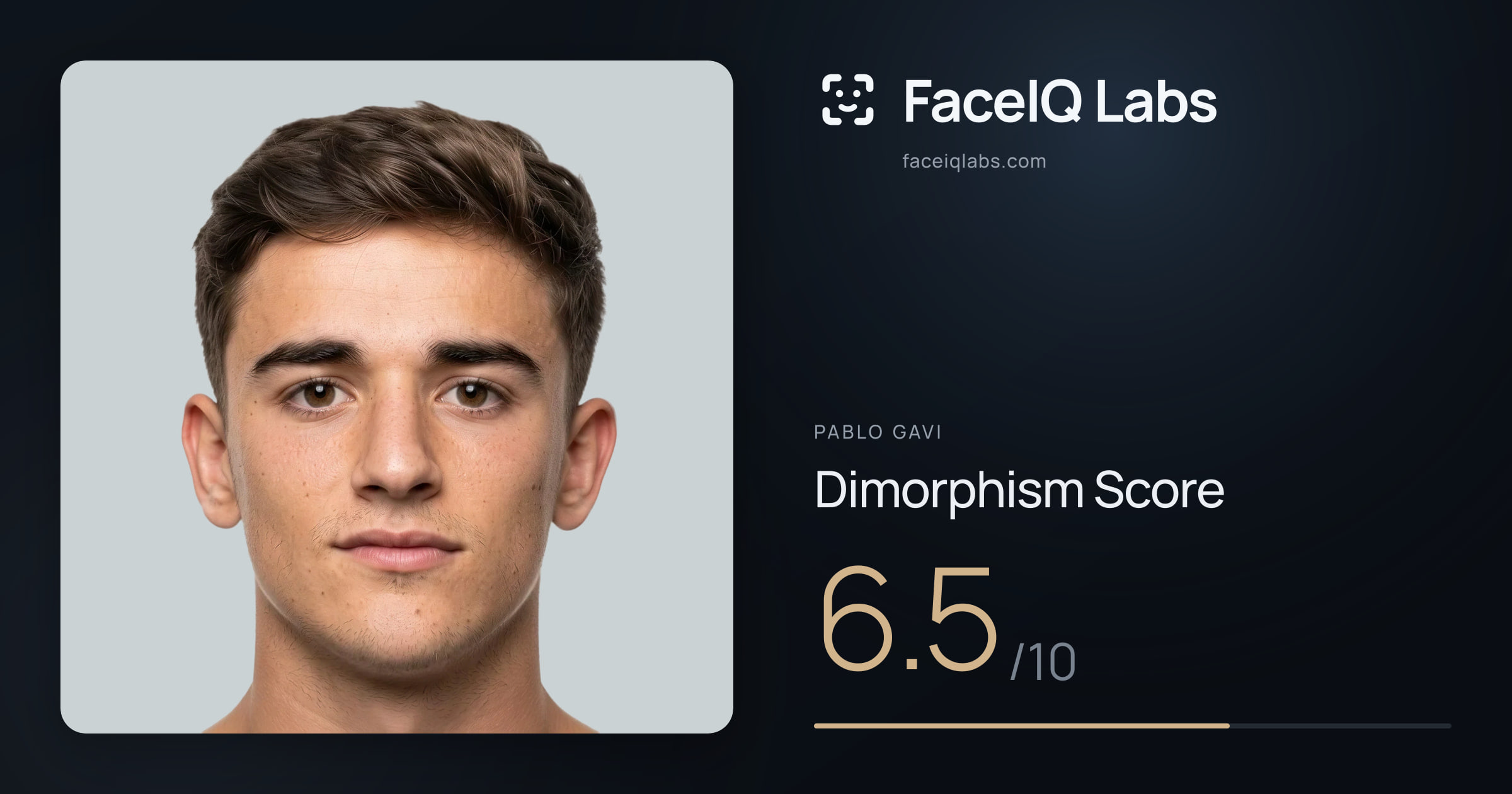 Pablo Gavi Dimorphism: 6.5/10, with each assessment drawn on the photo