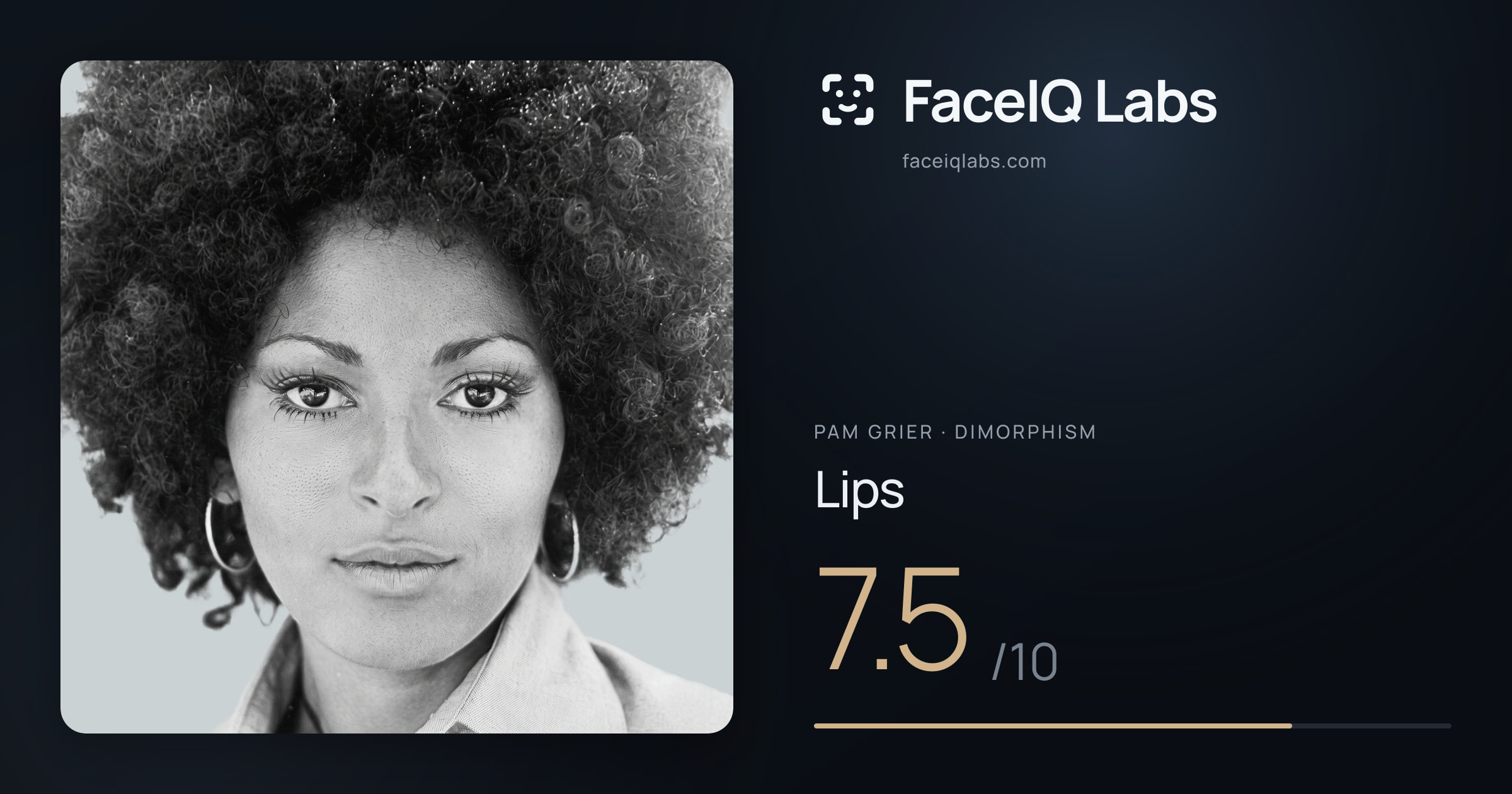 Pam Grier Lips: 7.5/10, drawn on the photo