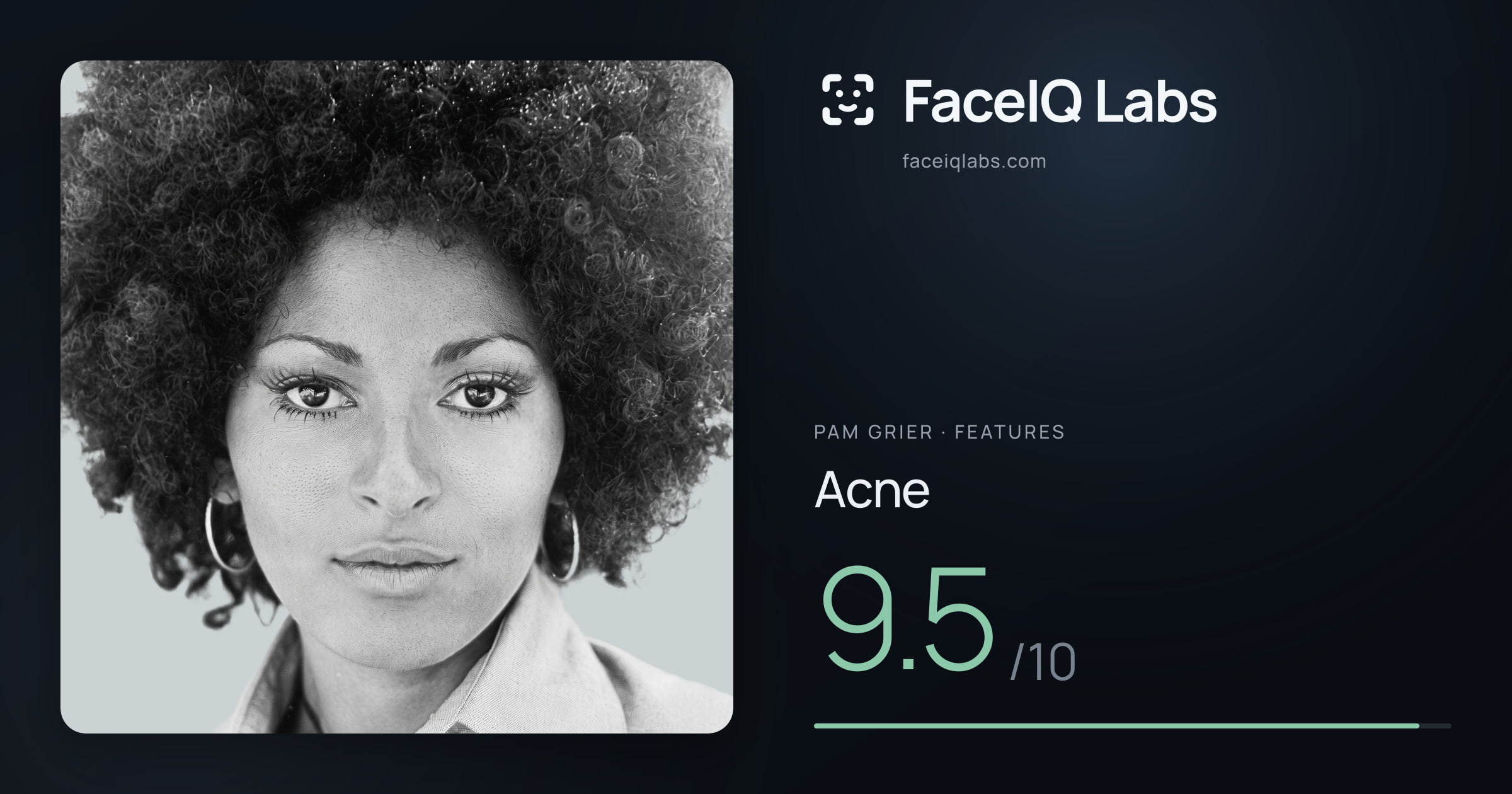 Pam Grier Acne: 9.5/10, drawn on the photo