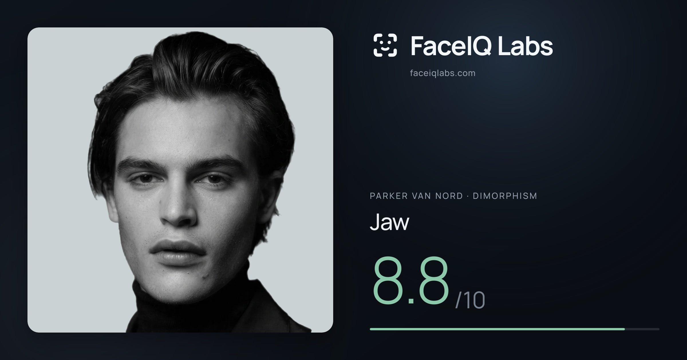 Parker Van Nord Jaw: 8.8/10, drawn on the photo