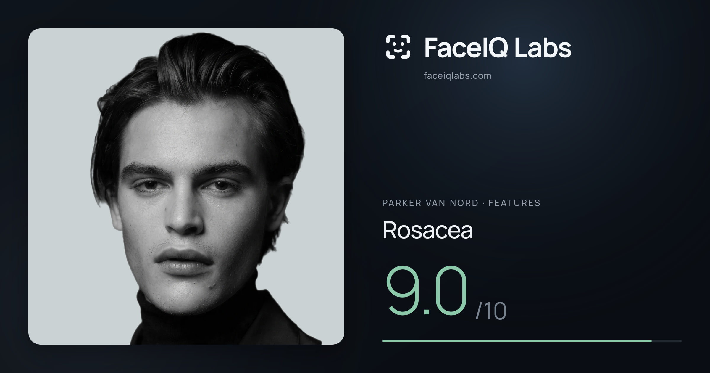 Parker Van Nord Rosacea: 9.0/10, drawn on the photo