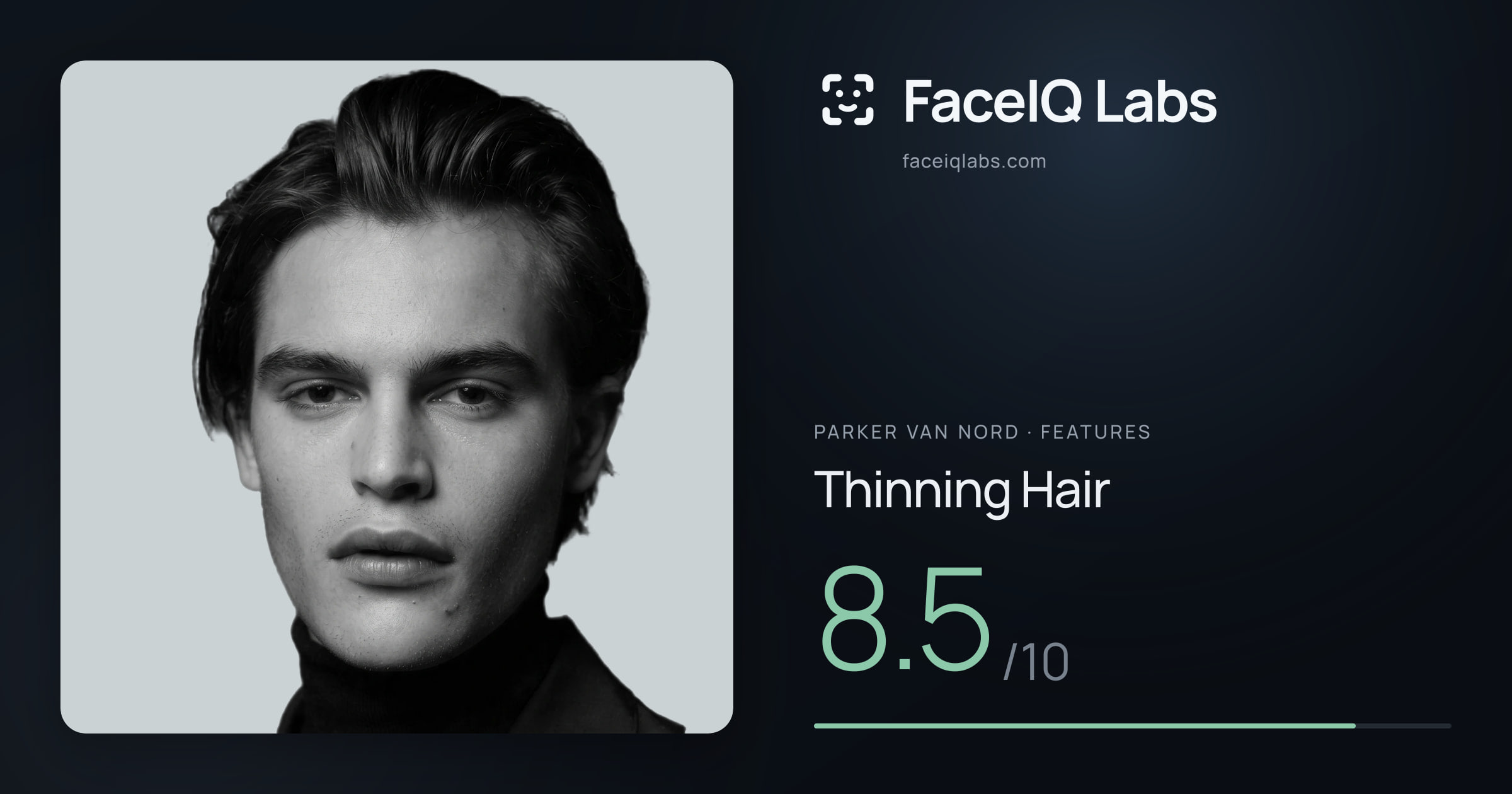 Parker Van Nord Thinning Hair: 8.5/10, drawn on the photo