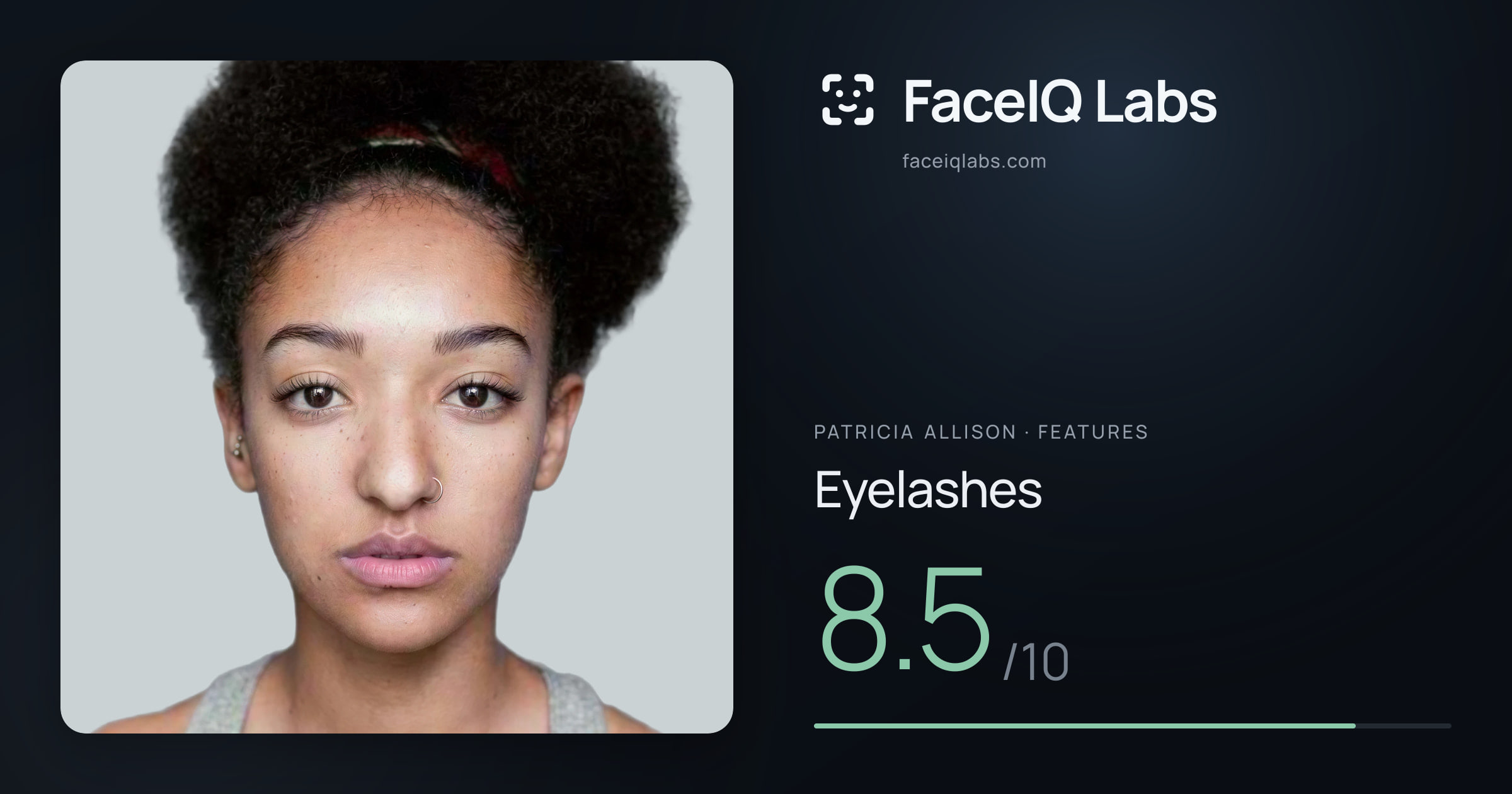 Patricia Allison Eyelashes: 8.5/10, drawn on the photo