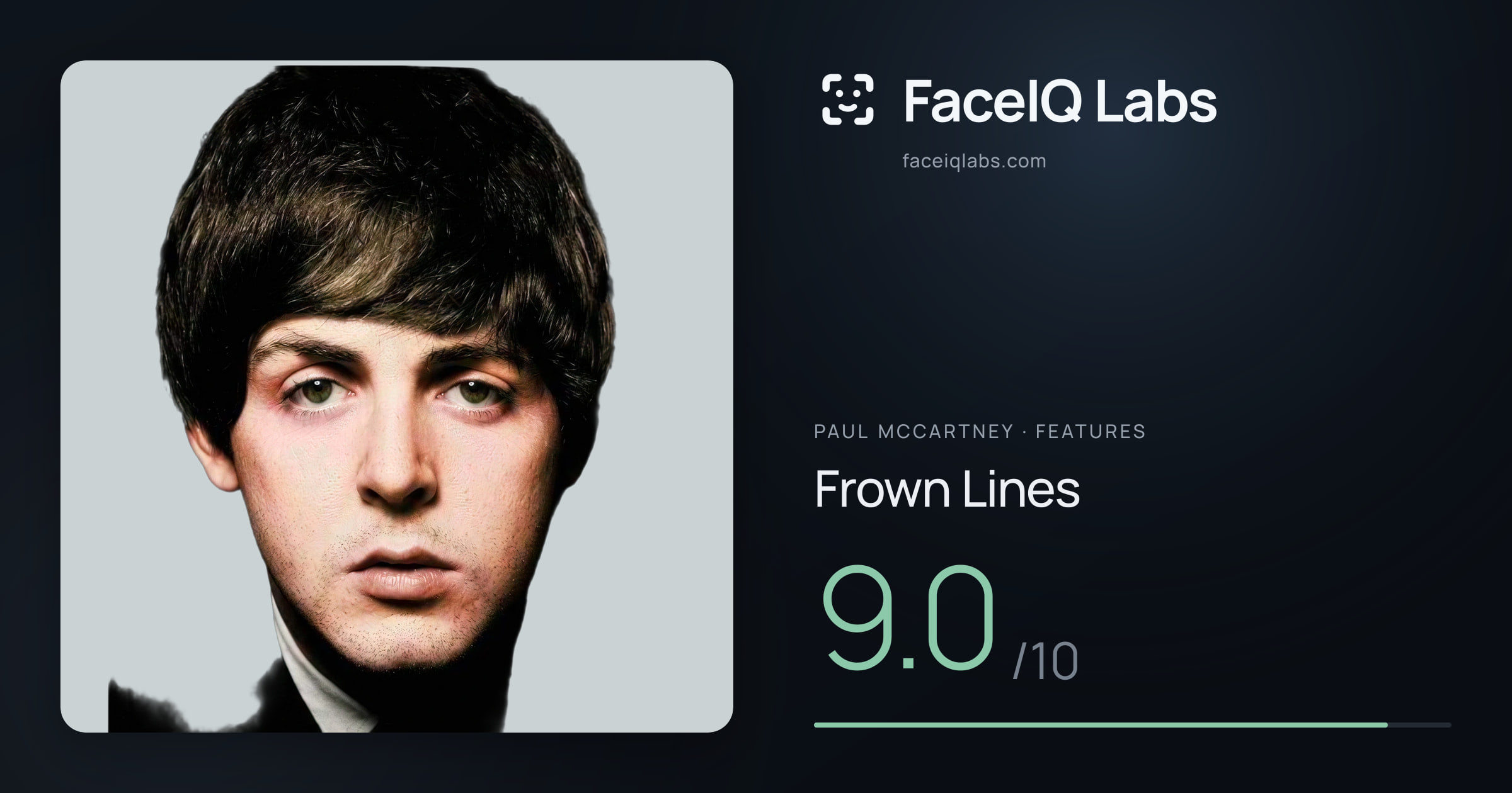 Paul McCartney Frown Lines: 9.0/10, drawn on the photo