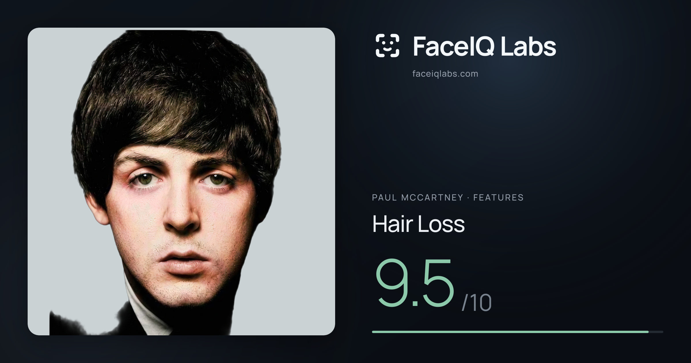 Paul McCartney Hair Loss: 9.5/10, drawn on the photo