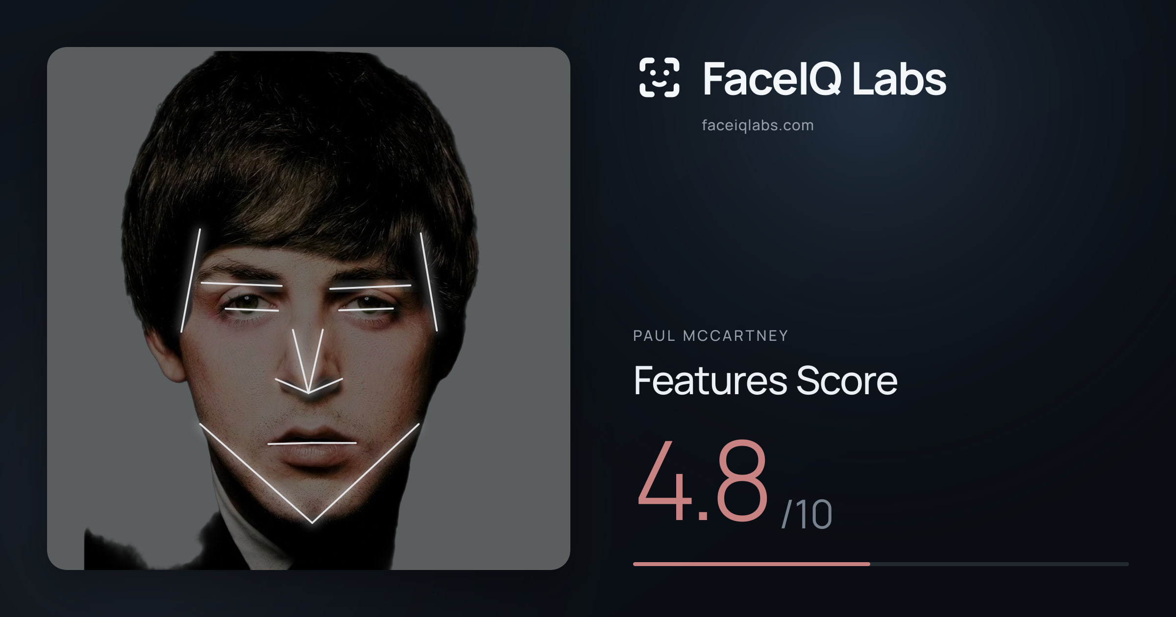 Paul McCartney Features: 4.8/10, with each assessment drawn on the photo