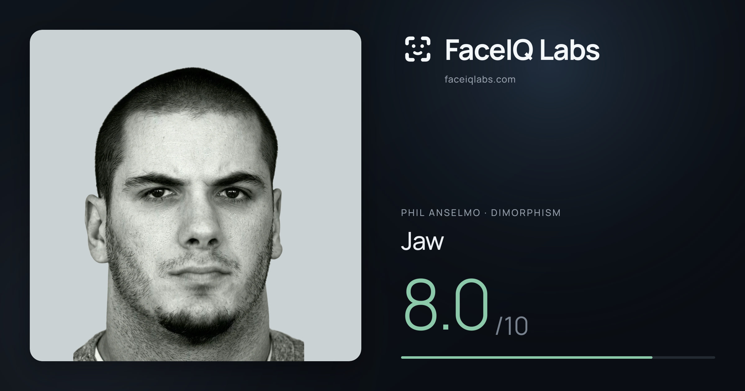 Phil Anselmo Jaw: 8.0/10, drawn on the photo