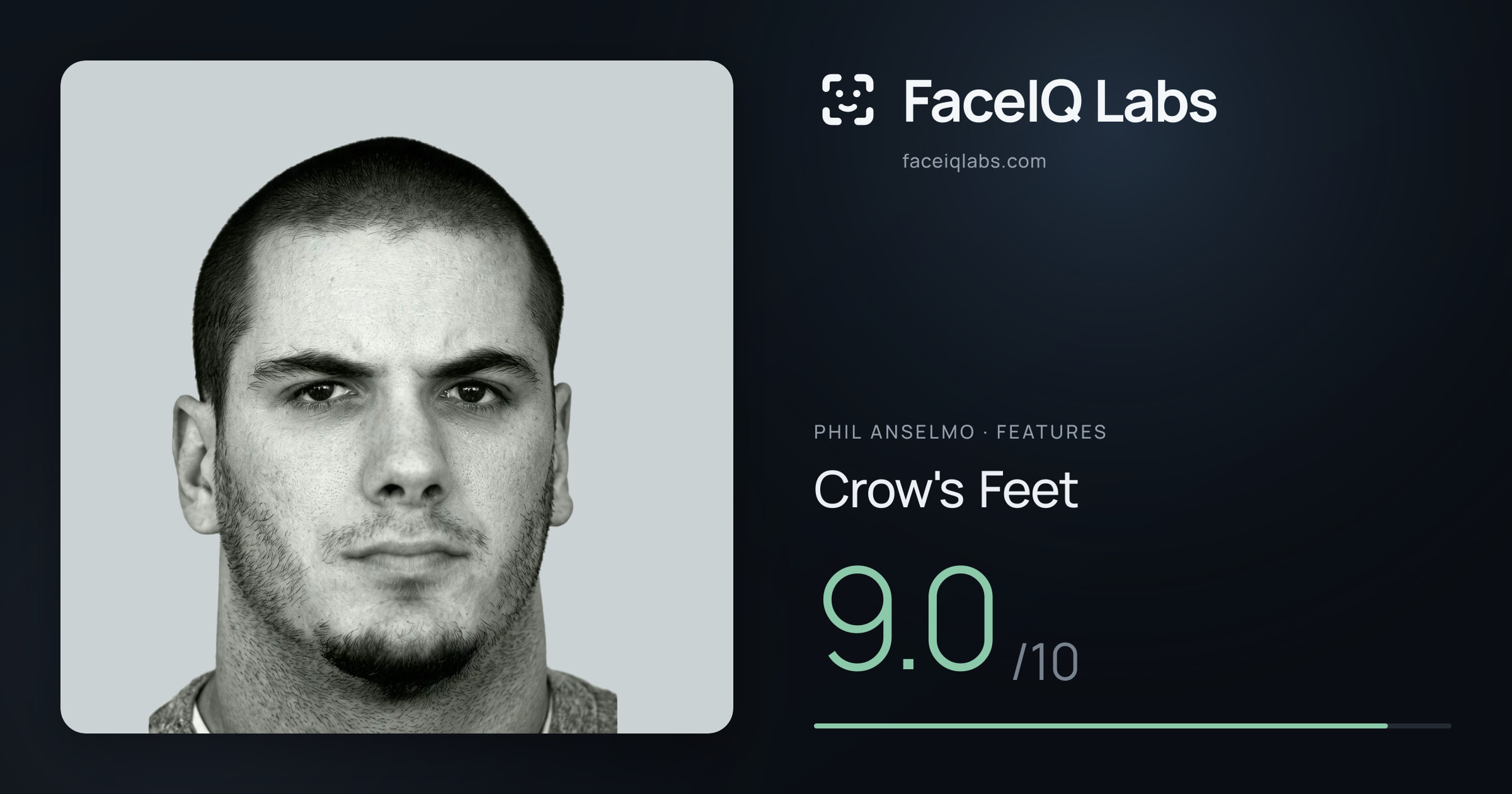 Phil Anselmo Crow's Feet: 9.0/10, drawn on the photo