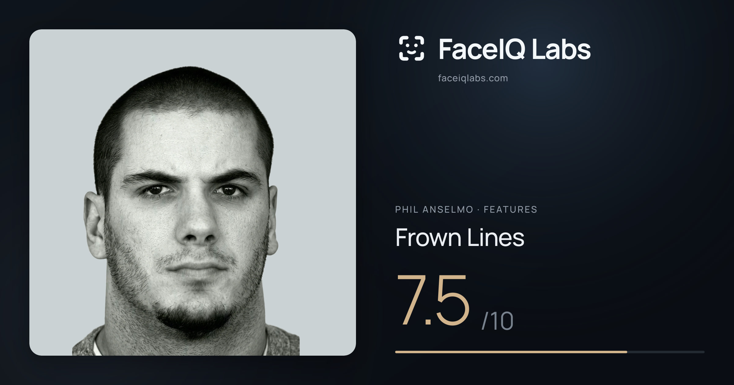Phil Anselmo Frown Lines: 7.5/10, drawn on the photo