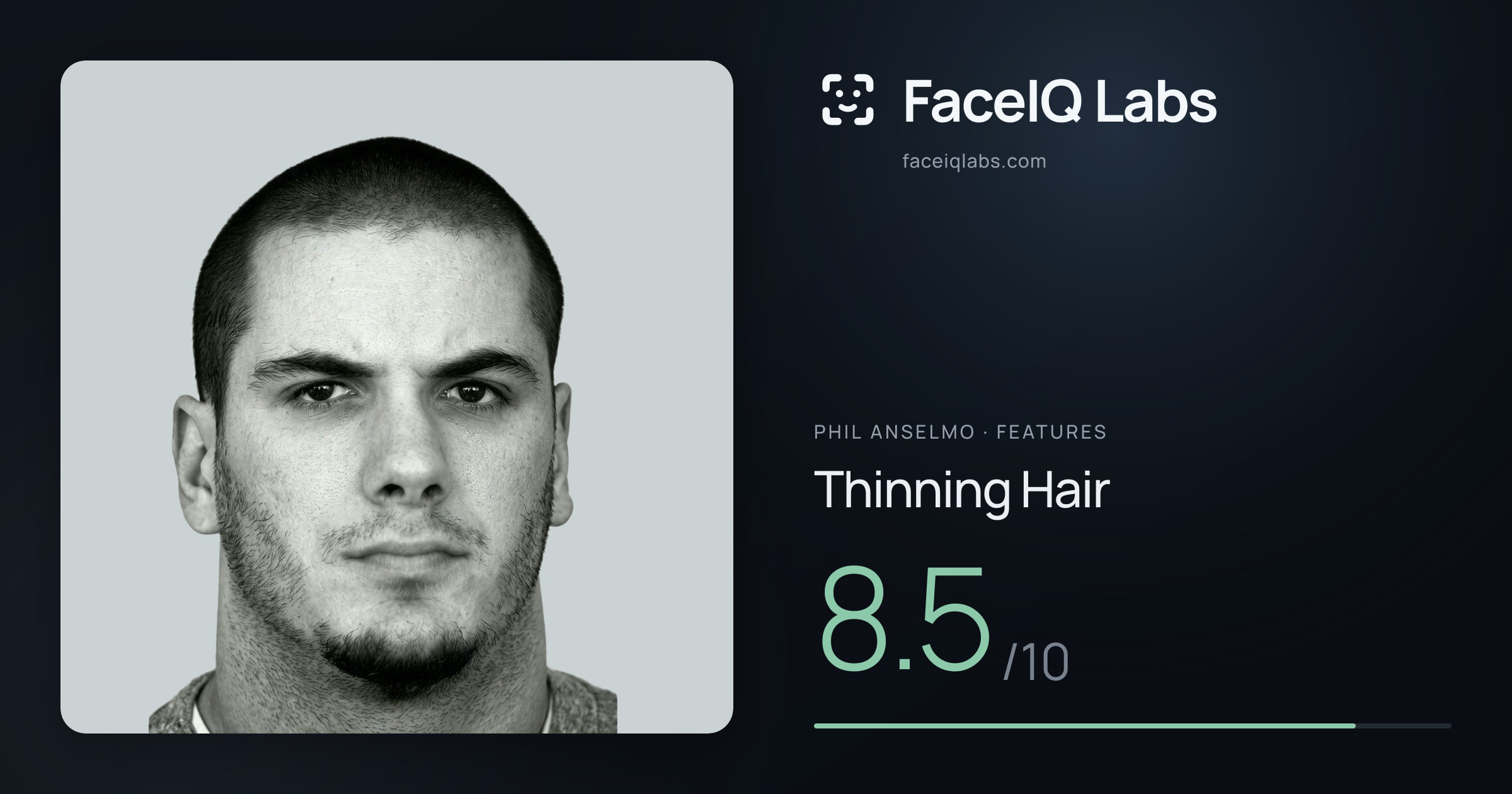 Phil Anselmo Thinning Hair: 8.5/10, drawn on the photo