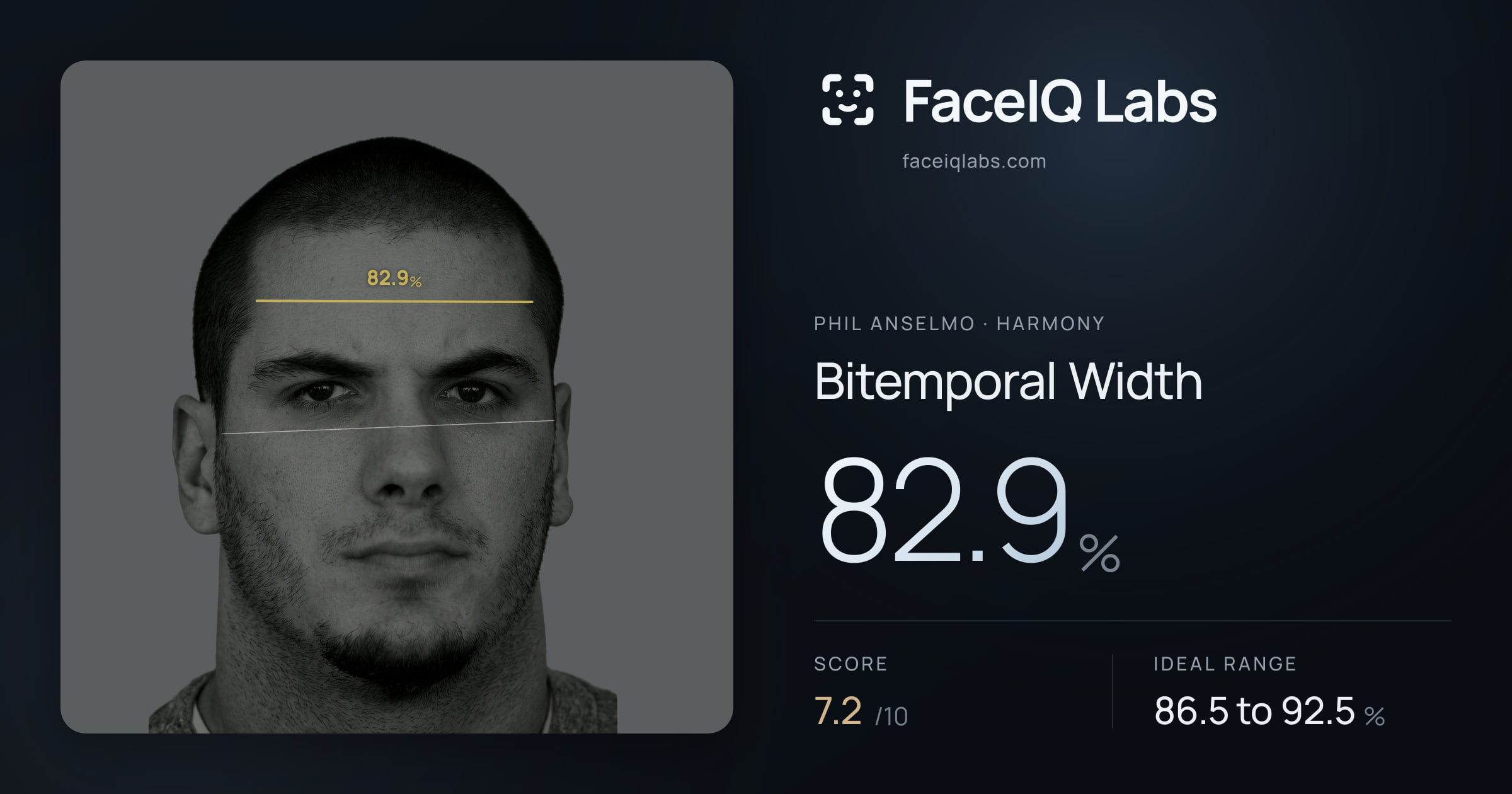 Phil Anselmo Bitemporal Width: 82.9%, drawn on the photo