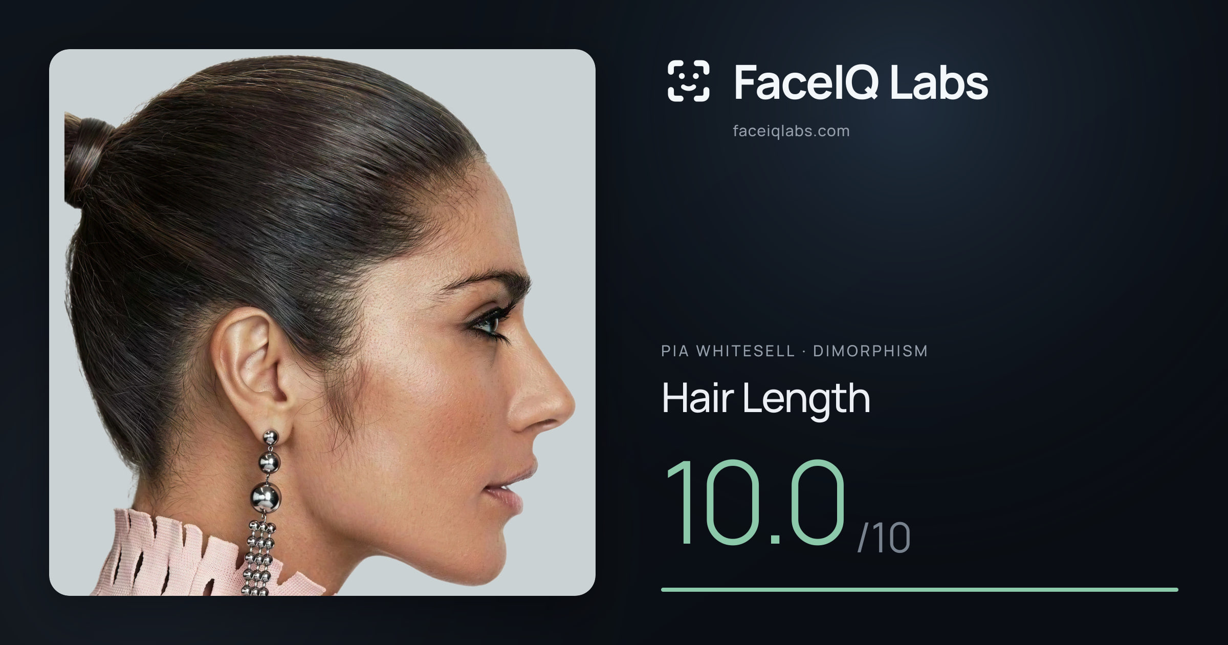 Pia Whitesell Hair Length: 10.0/10, drawn on the photo