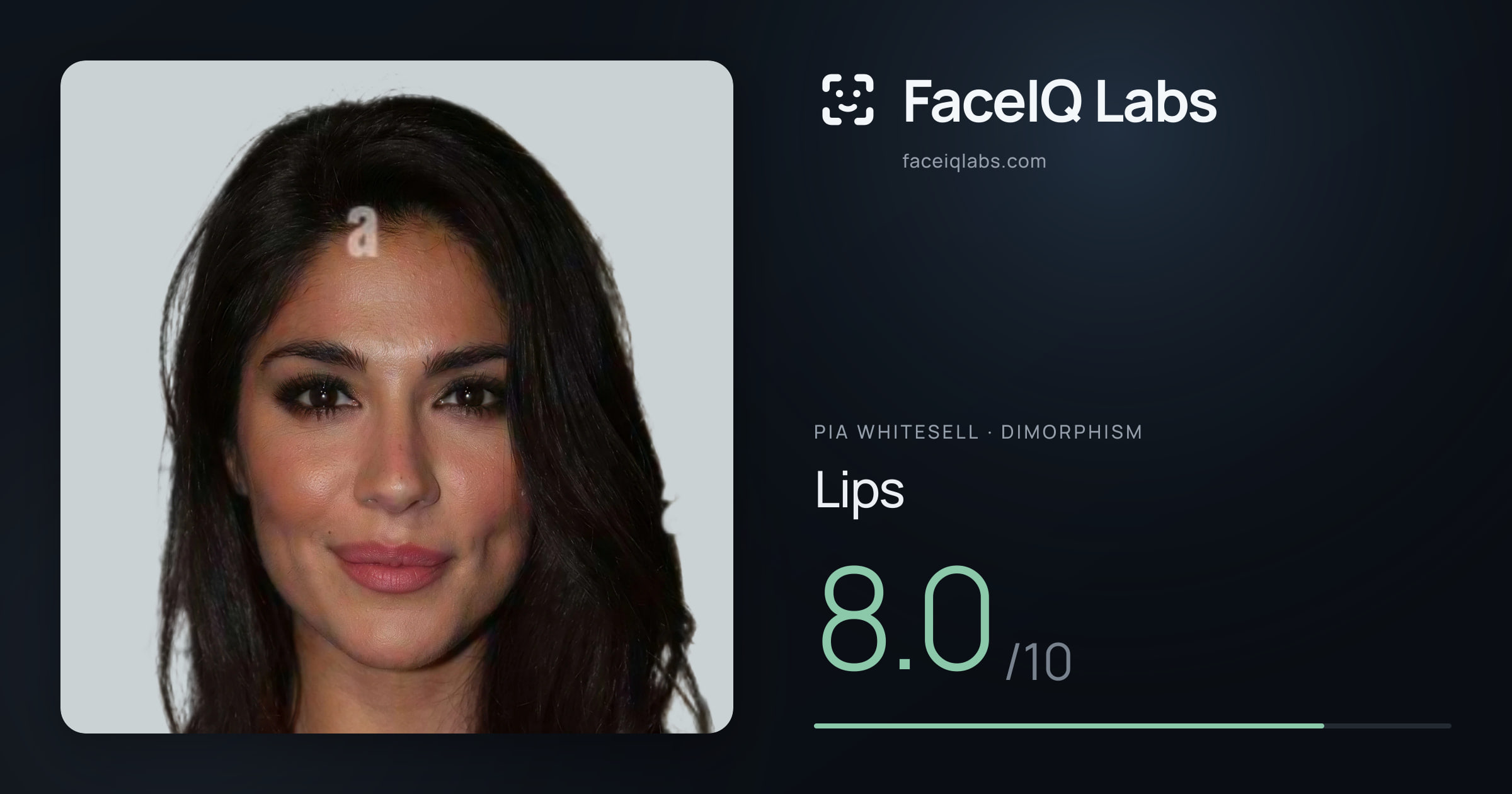 Pia Whitesell Lips: 8.0/10, drawn on the photo