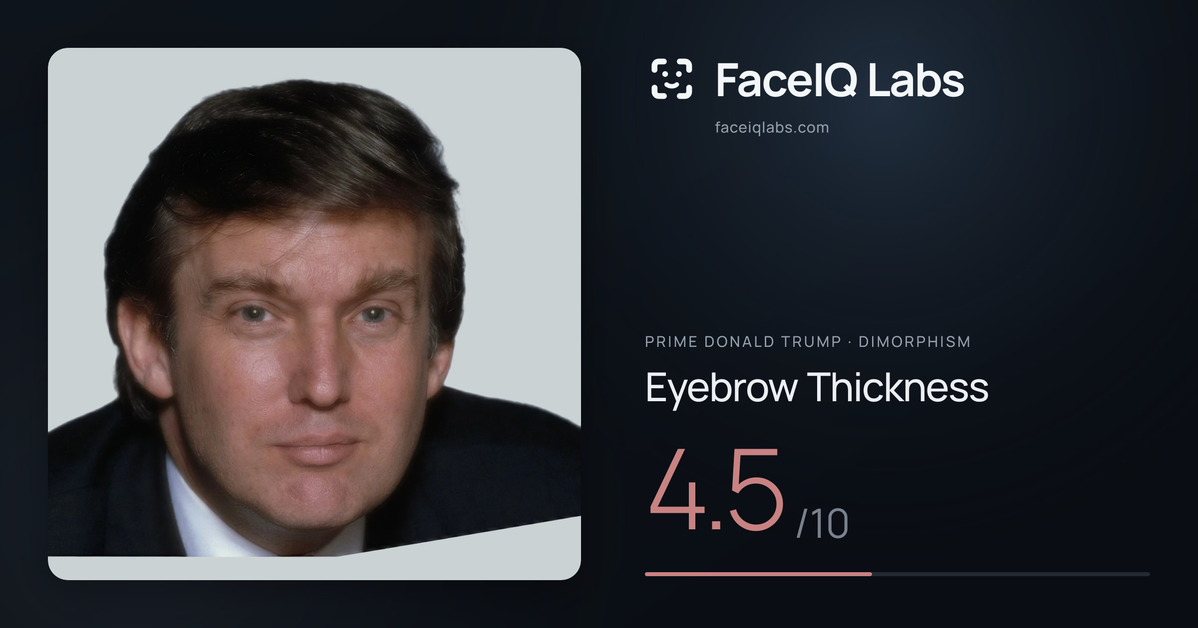Prime Donald Trump Eyebrow Thickness: 4.5/10, drawn on the photo