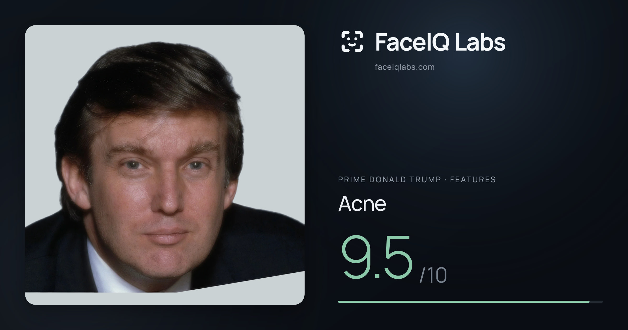 Prime Donald Trump Acne: 9.5/10, drawn on the photo