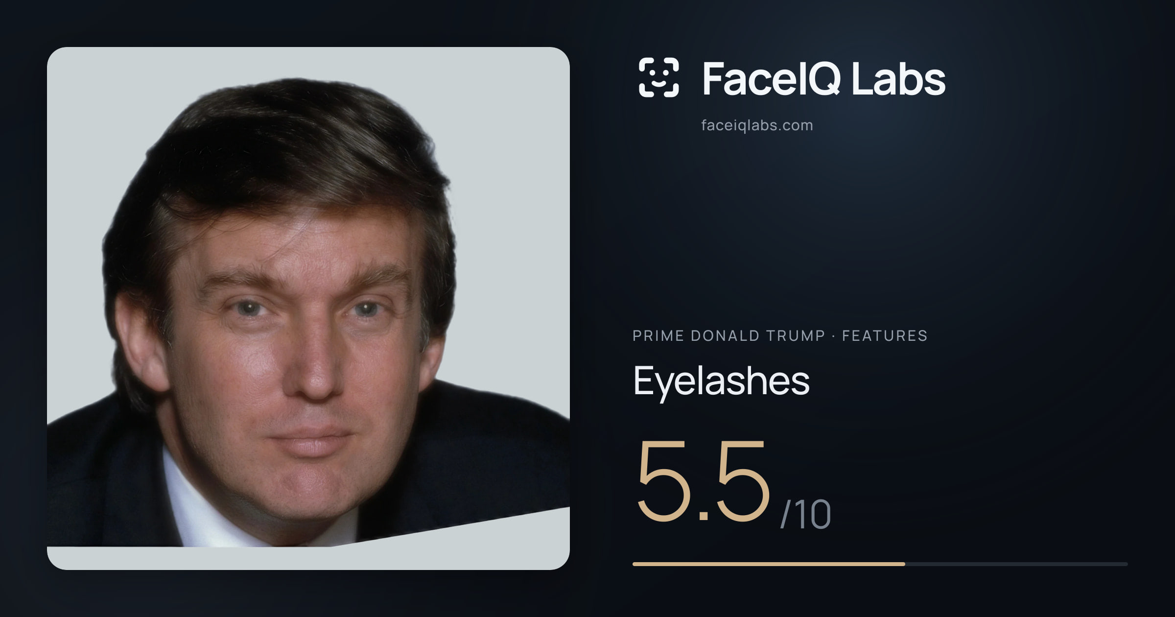 Prime Donald Trump Eyelashes: 5.5/10, drawn on the photo