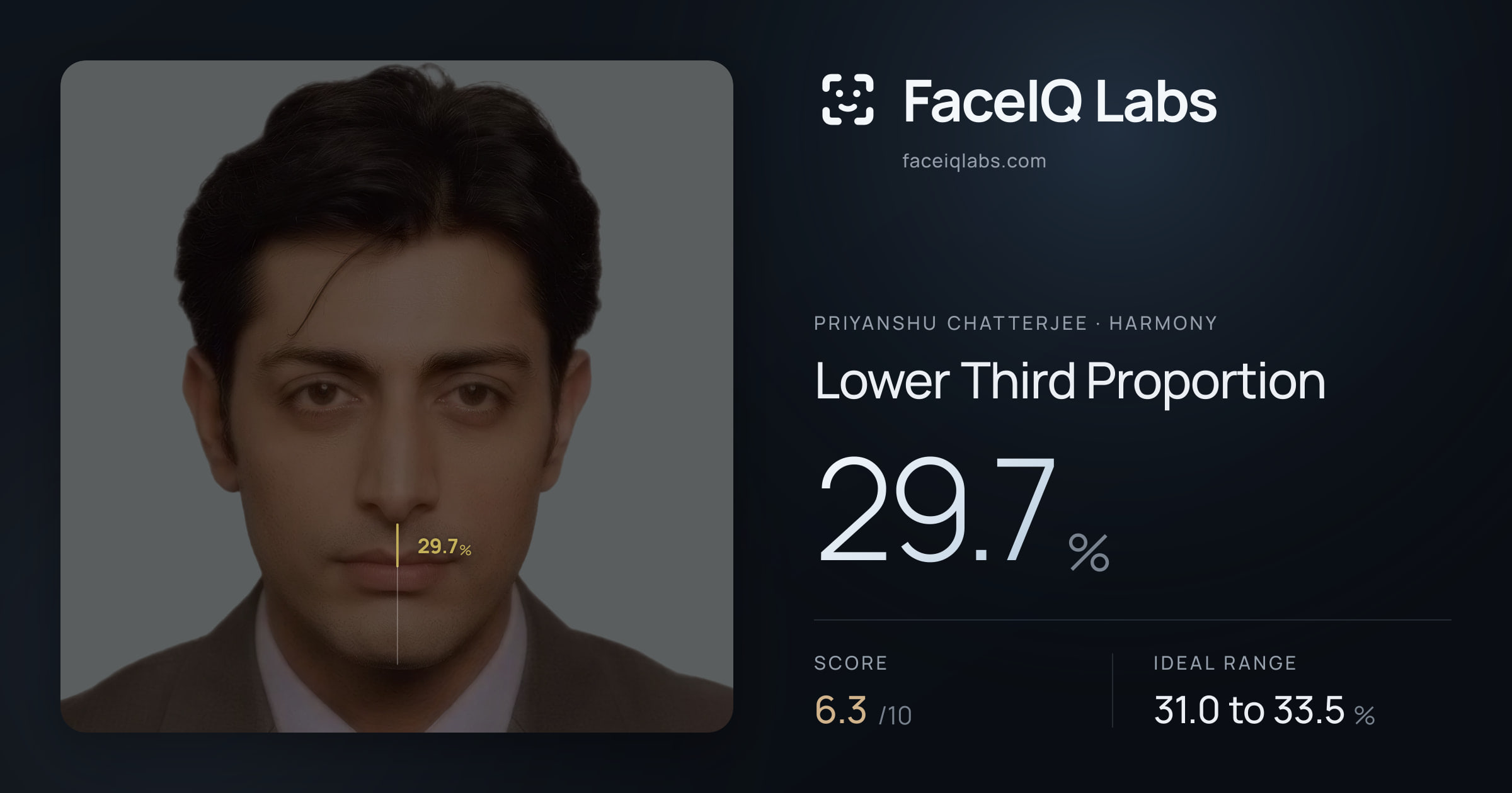 Priyanshu Chatterjee Lower Third Proportion: 29.7%, drawn on the photo
