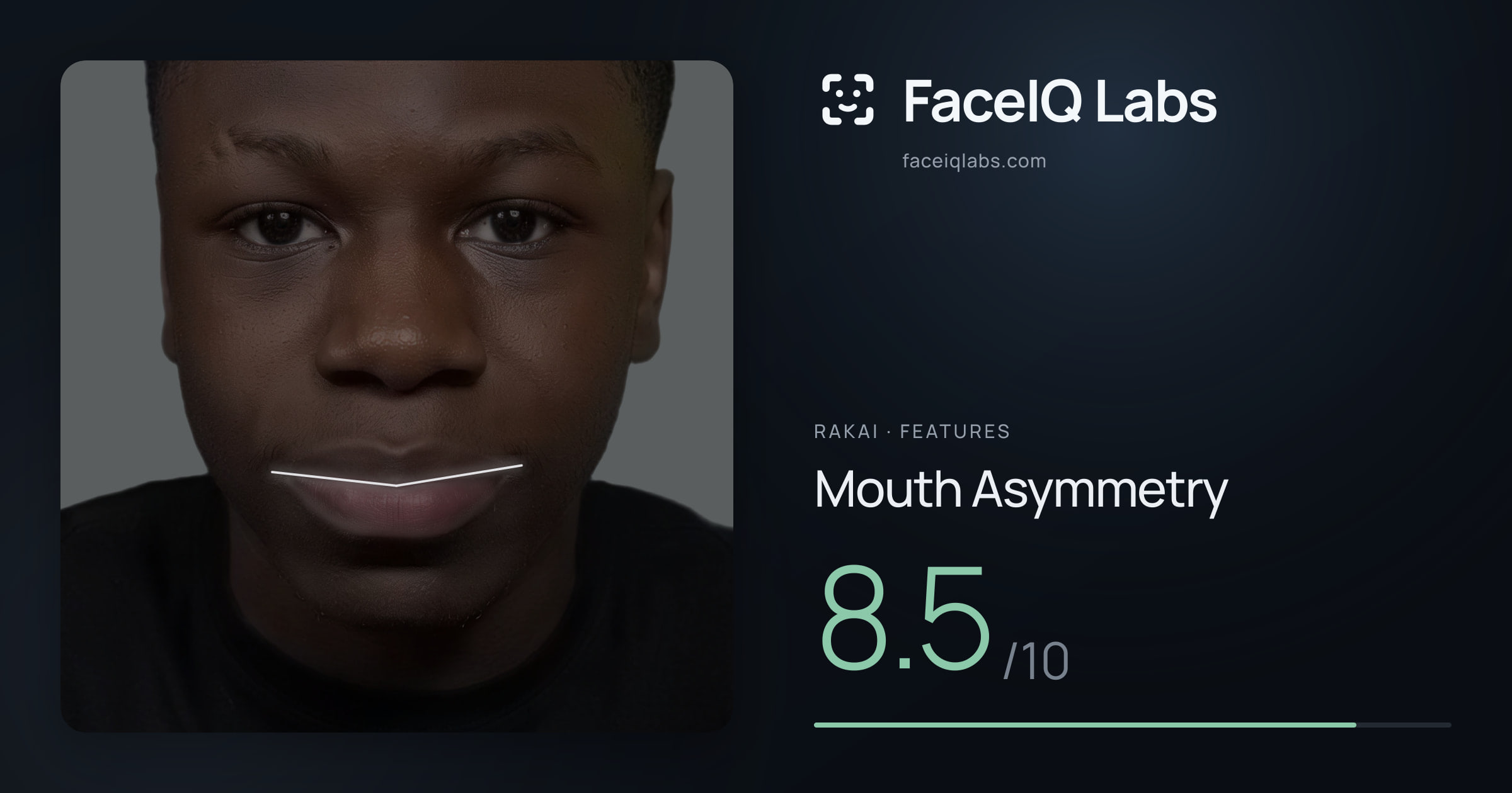 Rakai Mouth Asymmetry: 8.5/10, drawn on the photo