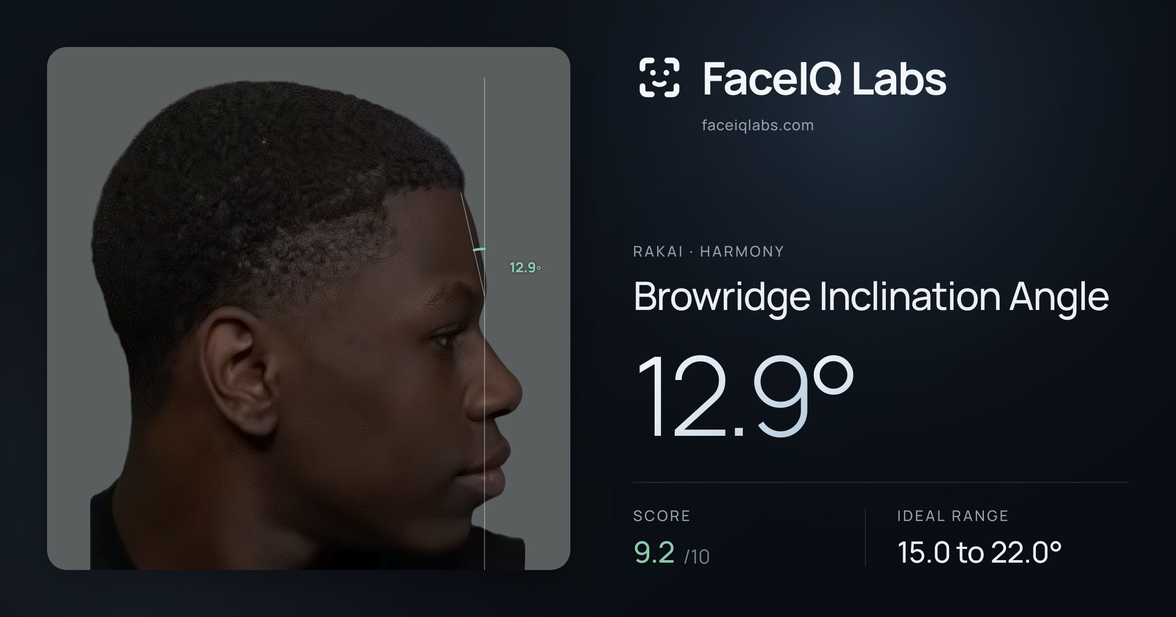 Rakai Browridge Inclination Angle: 12.9°, drawn on the photo