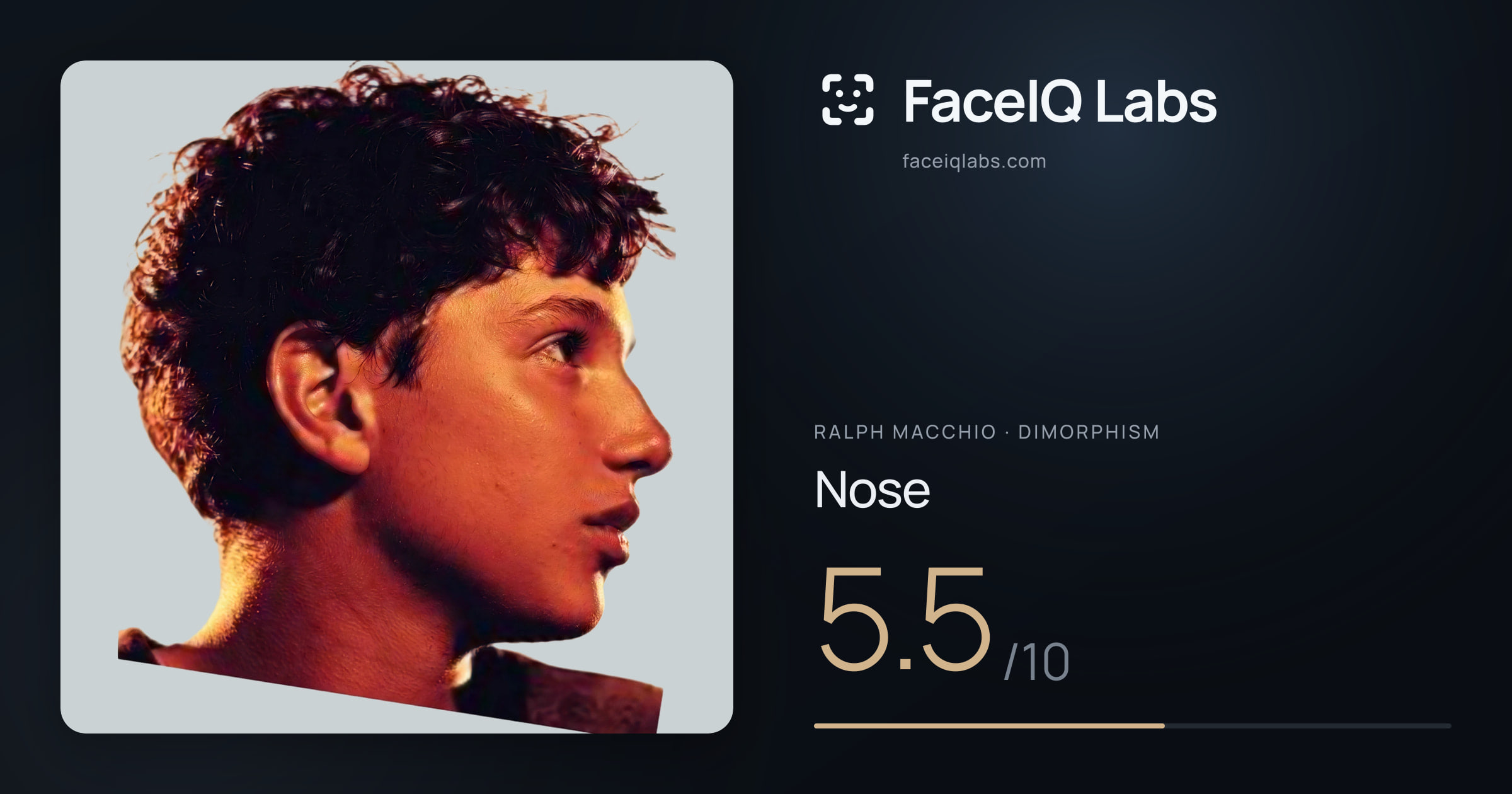 Ralph Macchio Nose: 5.5/10, drawn on the photo