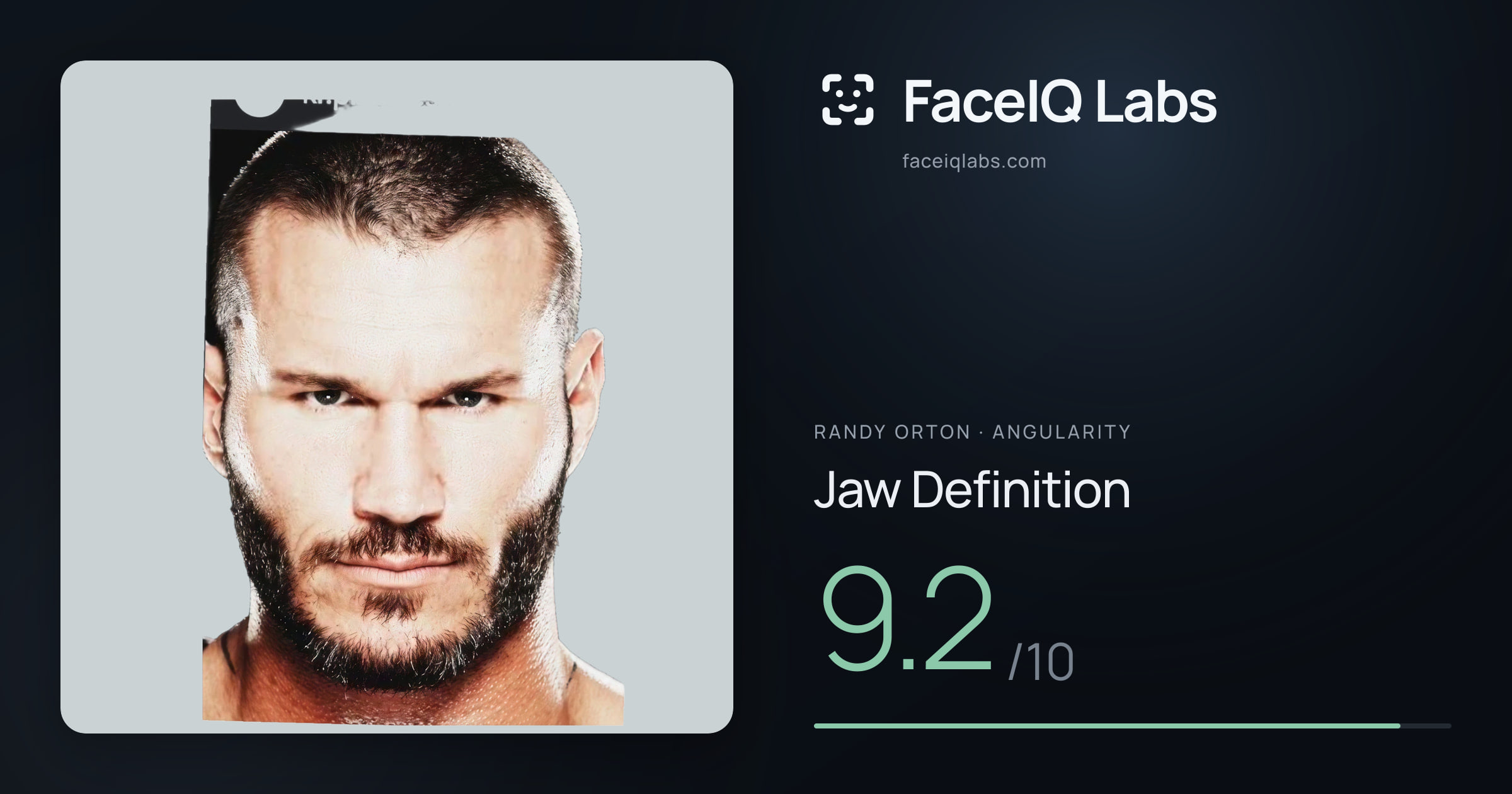 Randy Orton Jaw Definition: 9.2/10, drawn on the photo