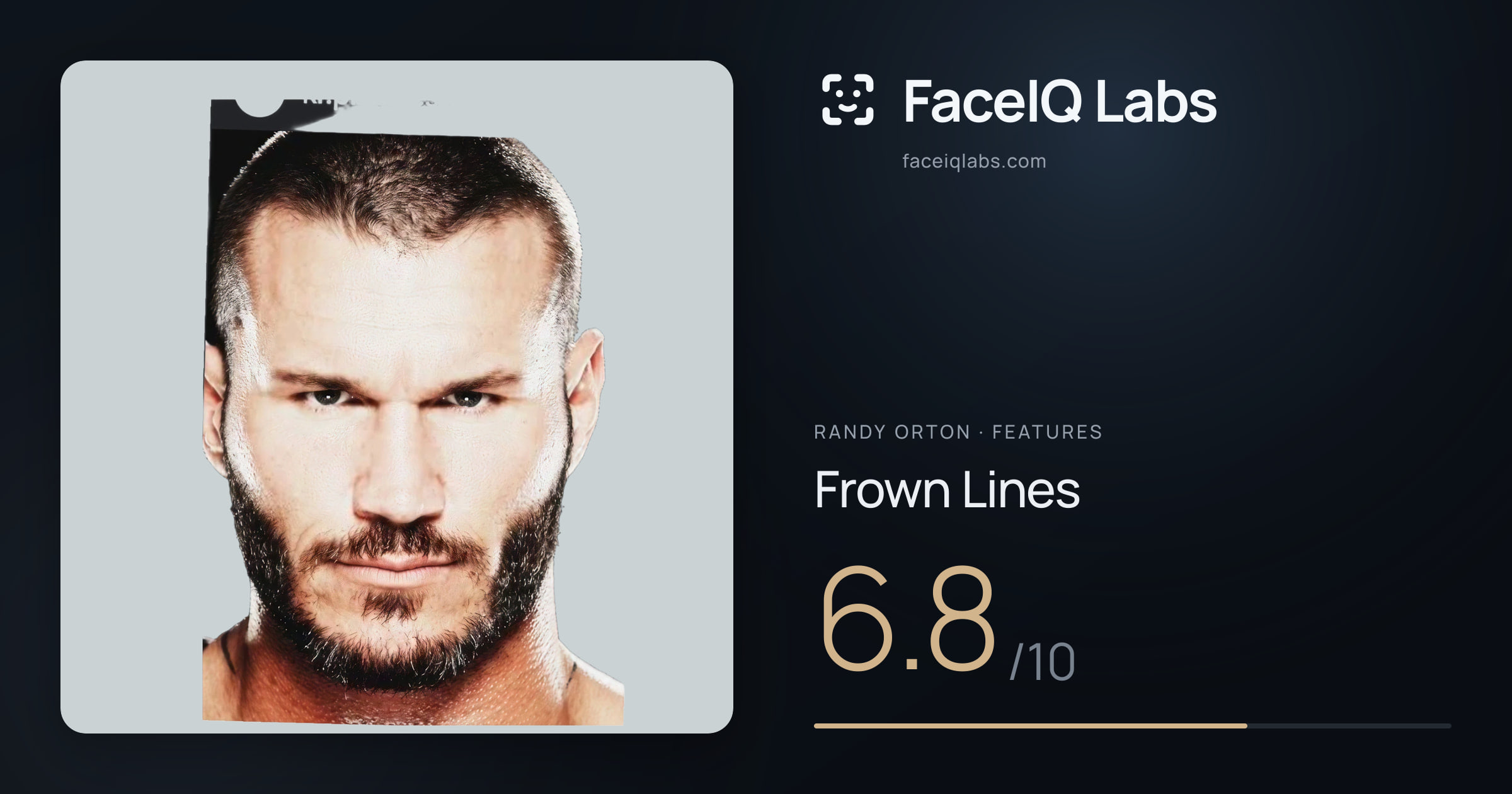 Randy Orton Frown Lines: 6.8/10, drawn on the photo