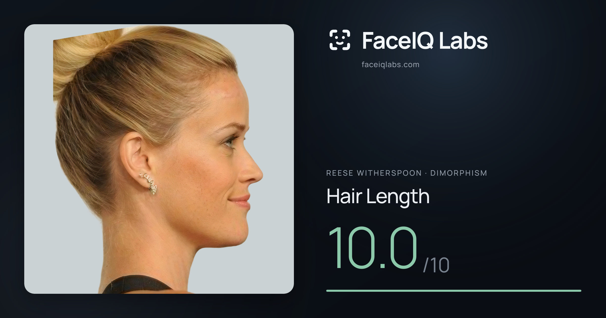 Reese Witherspoon Hair Length: 10.0/10, drawn on the photo