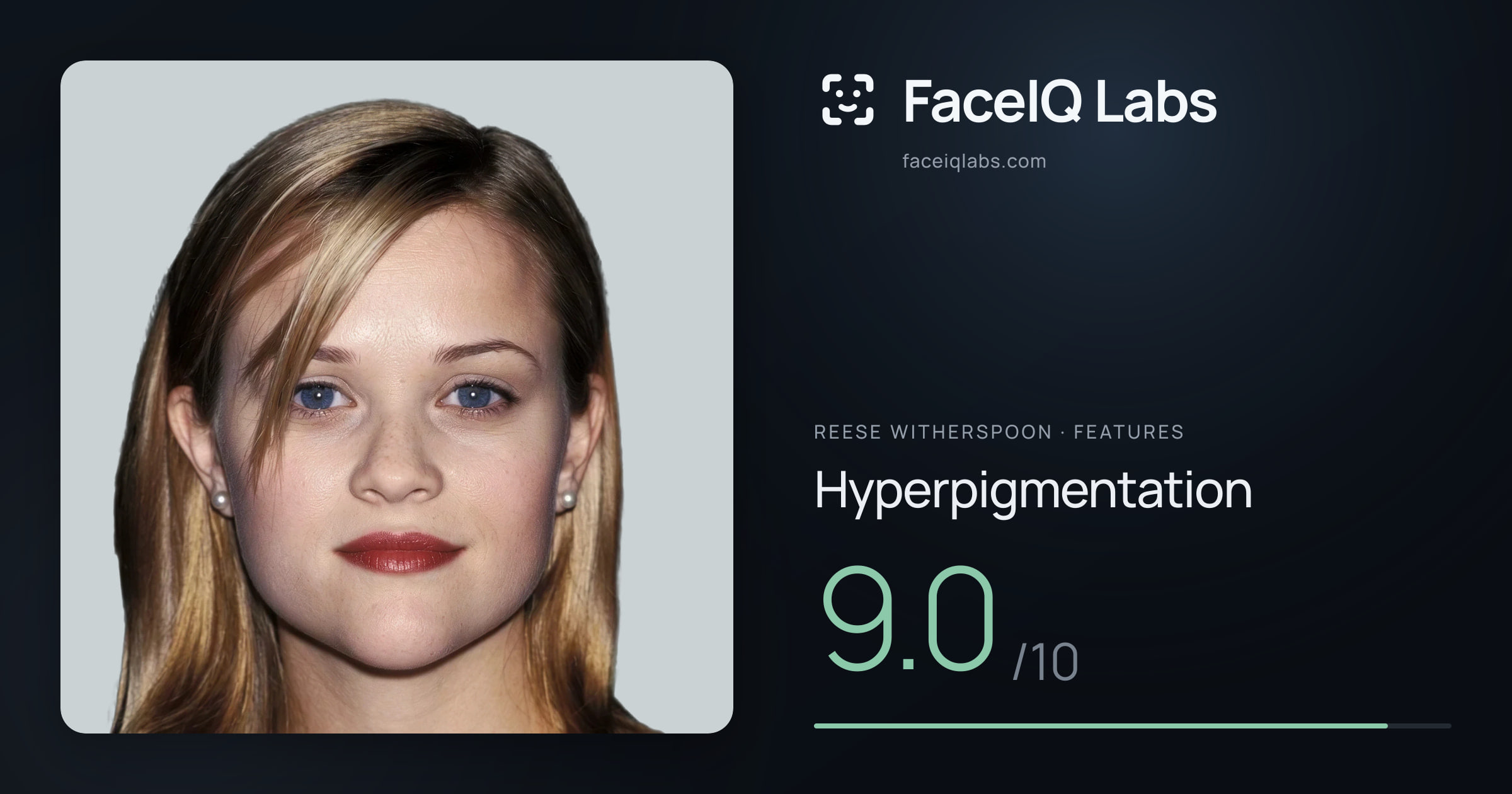 Reese Witherspoon Hyperpigmentation: 9.0/10, drawn on the photo