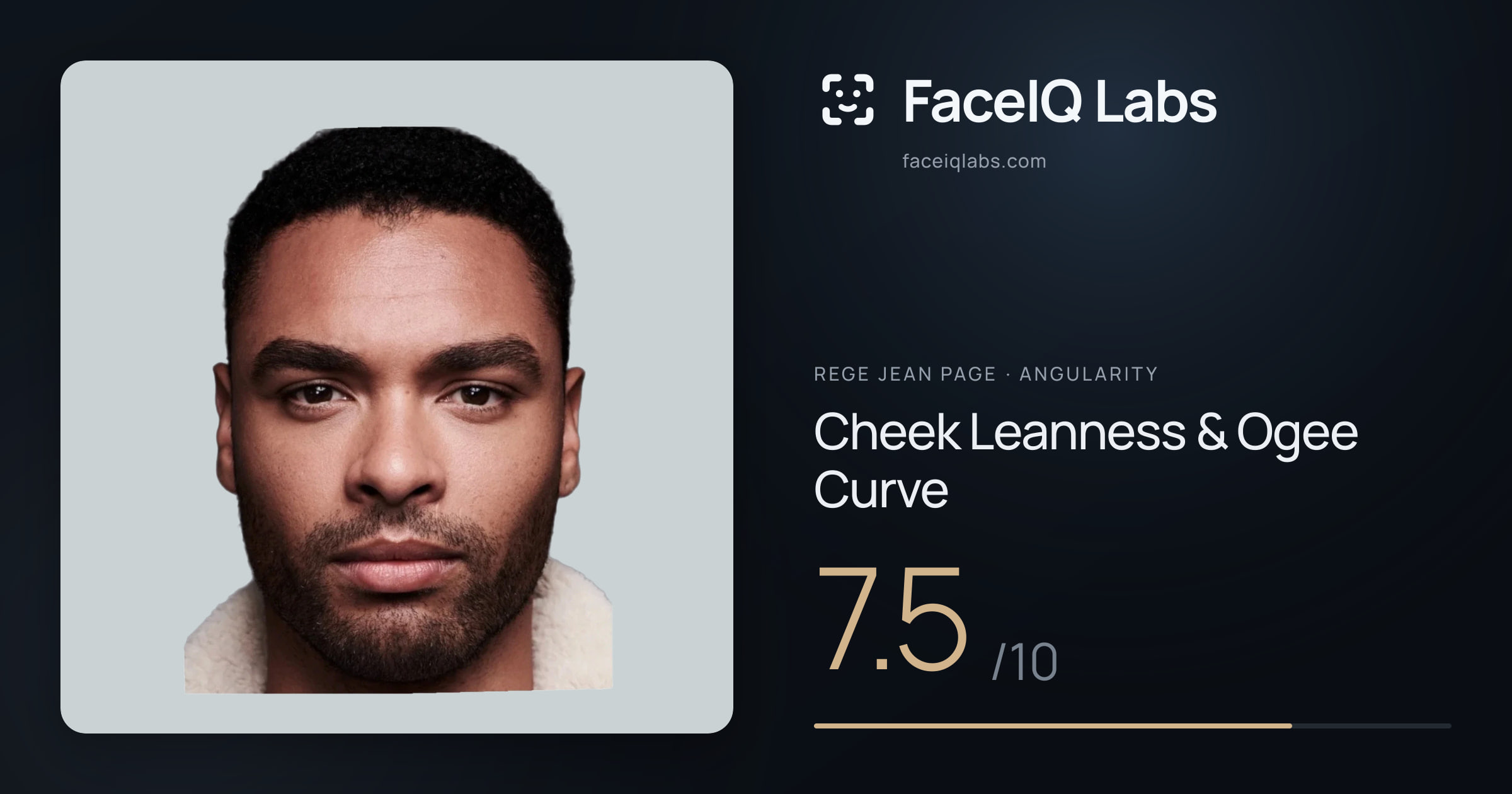 Rege Jean Page Cheek Leanness & Ogee Curve: 7.5/10, drawn on the photo