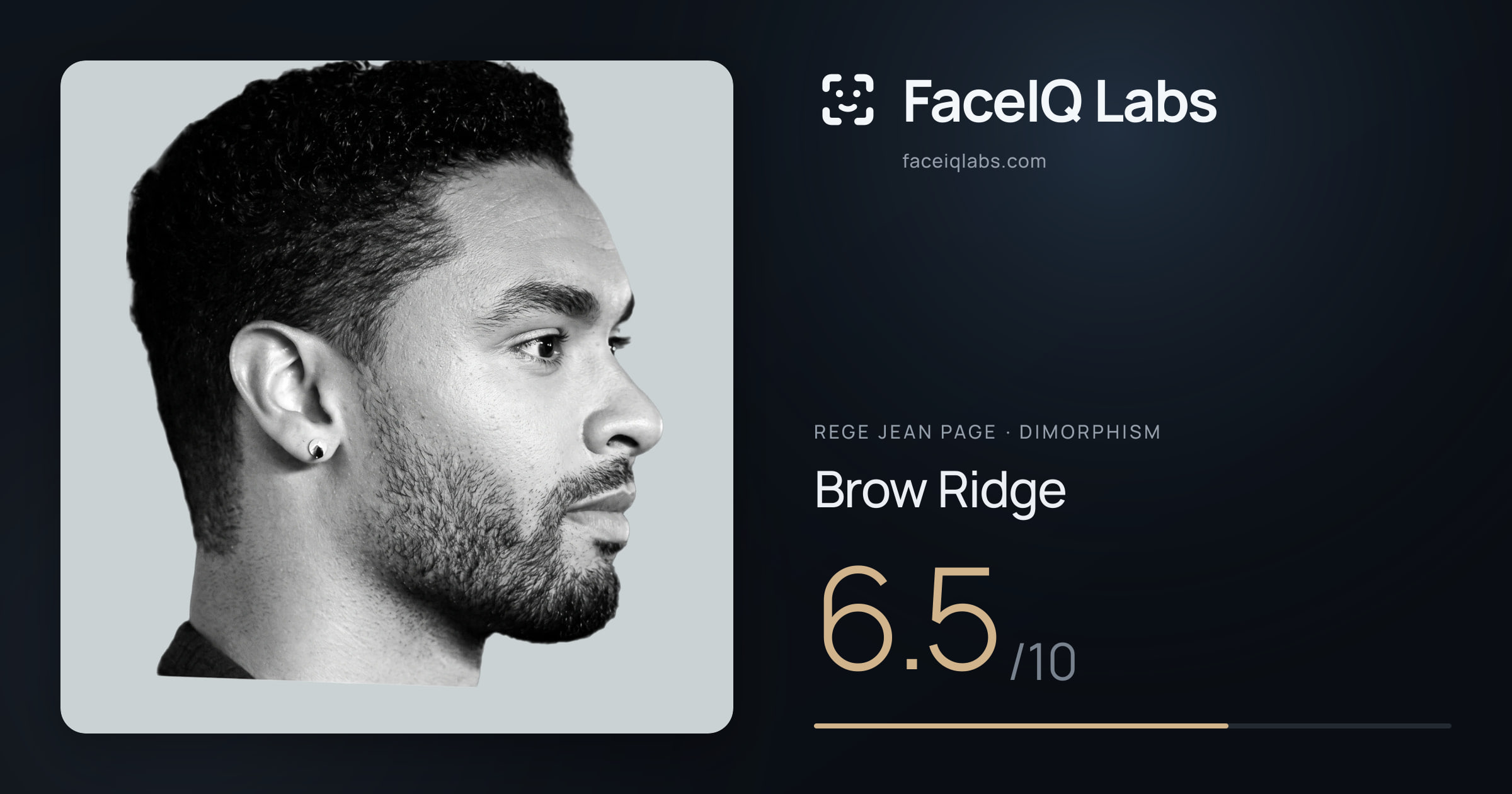 Rege Jean Page Brow Ridge: 6.5/10, drawn on the photo