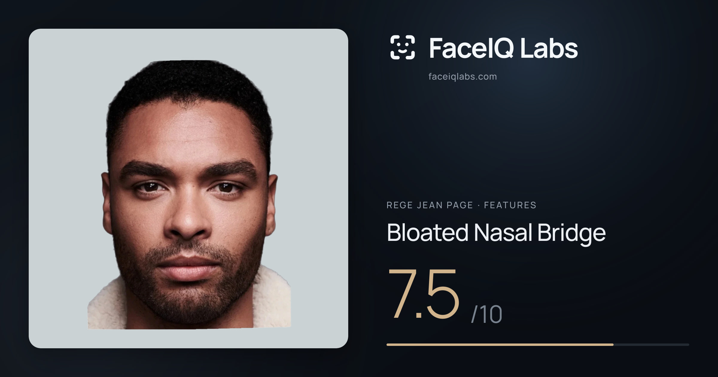 Rege Jean Page Bloated Nasal Bridge: 7.5/10, drawn on the photo
