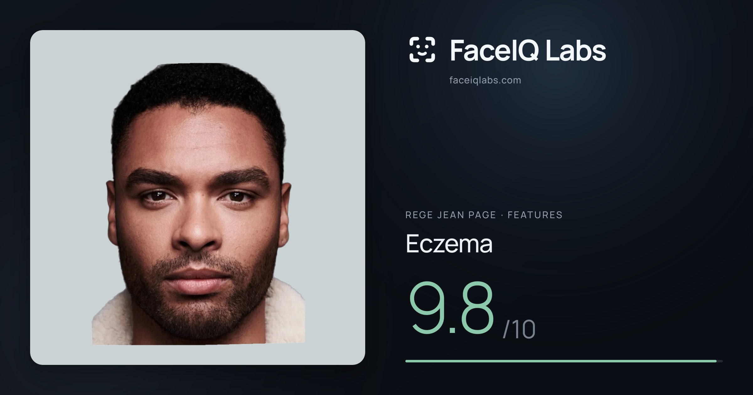 Rege Jean Page Eczema: 9.8/10, drawn on the photo