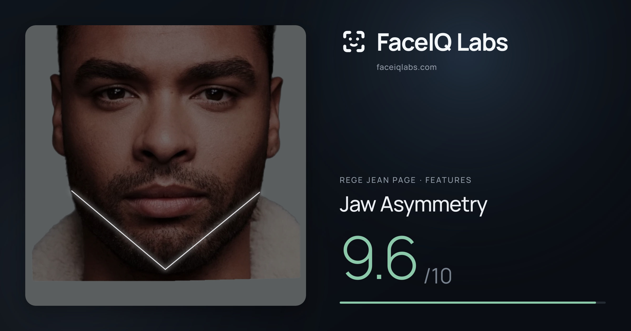 Rege Jean Page Jaw Asymmetry: 9.6/10, drawn on the photo
