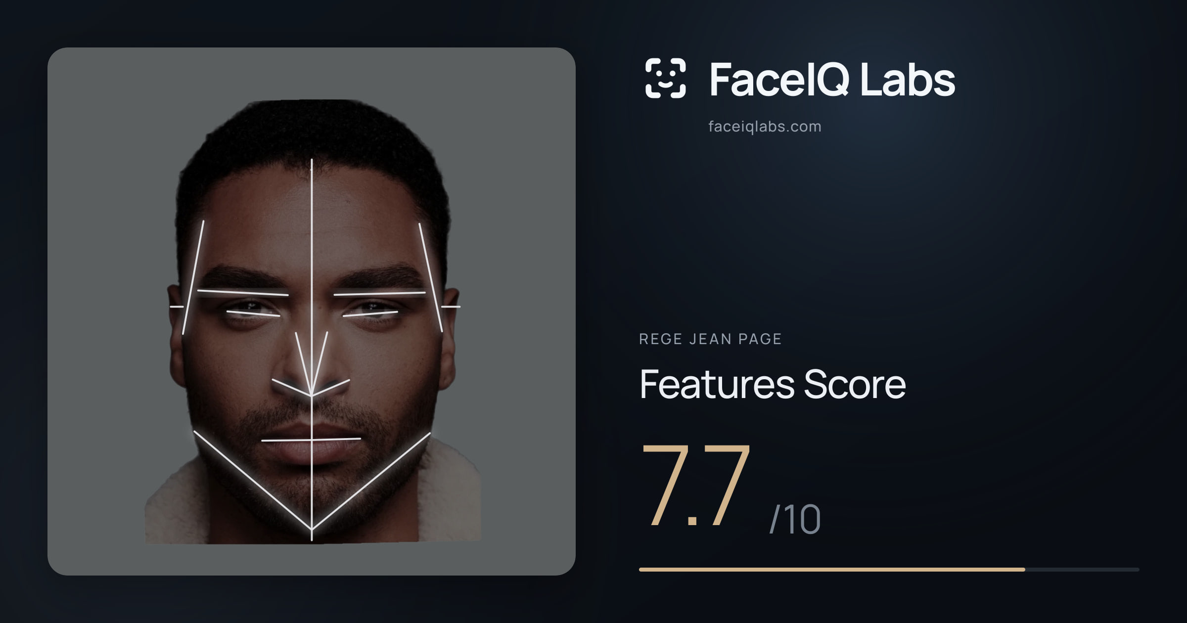 Rege Jean Page Features: 7.7/10, with each assessment drawn on the photo