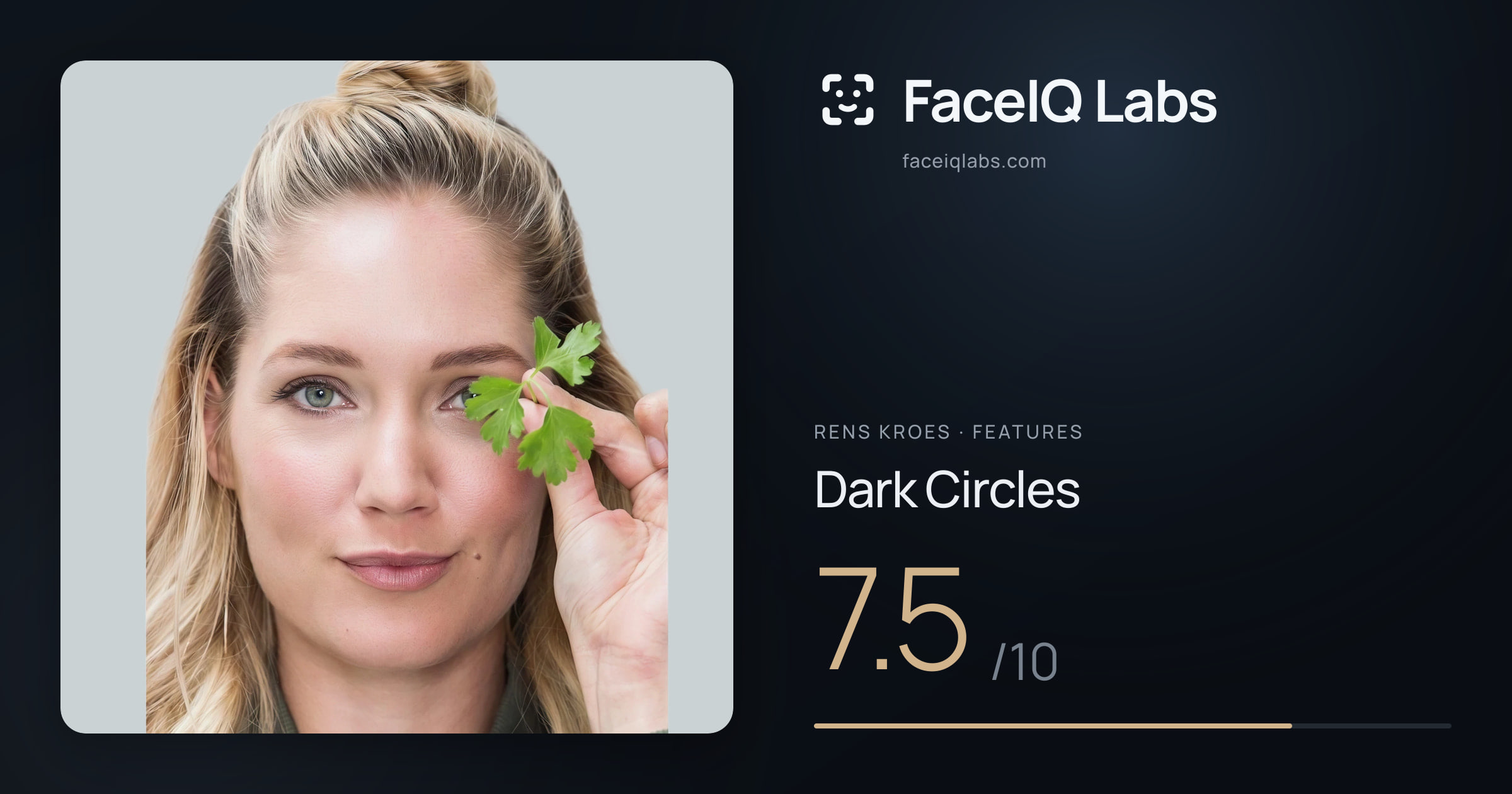 Rens Kroes Dark Circles: 7.5/10, drawn on the photo