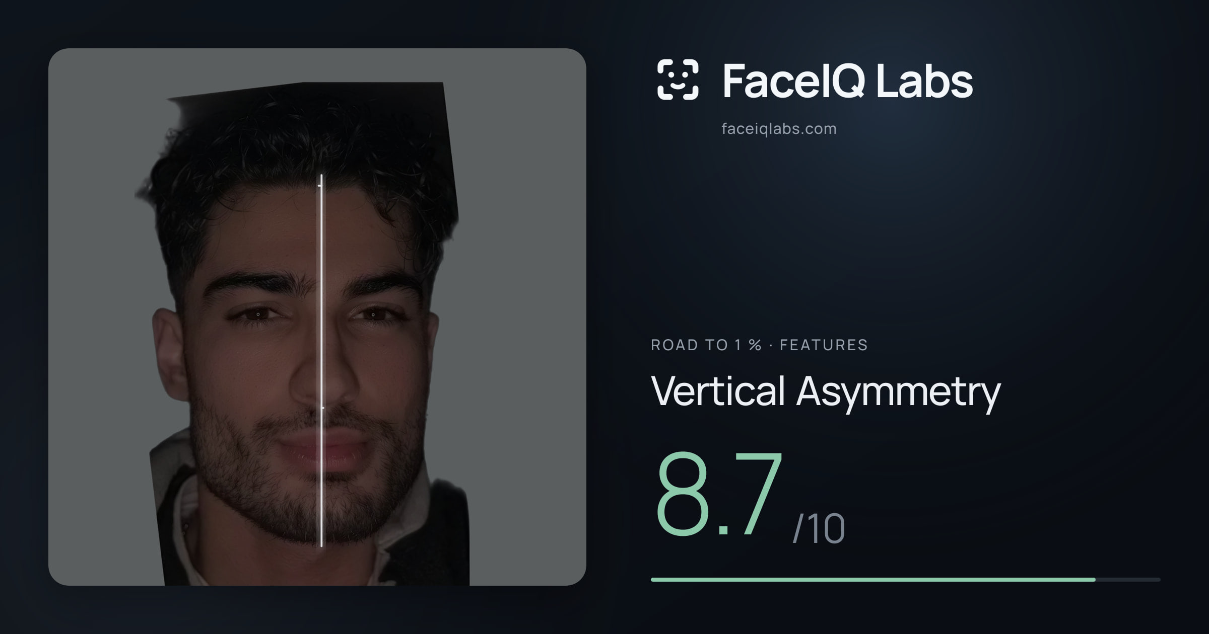 Road To 1 % Vertical Asymmetry: 8.7/10, drawn on the photo