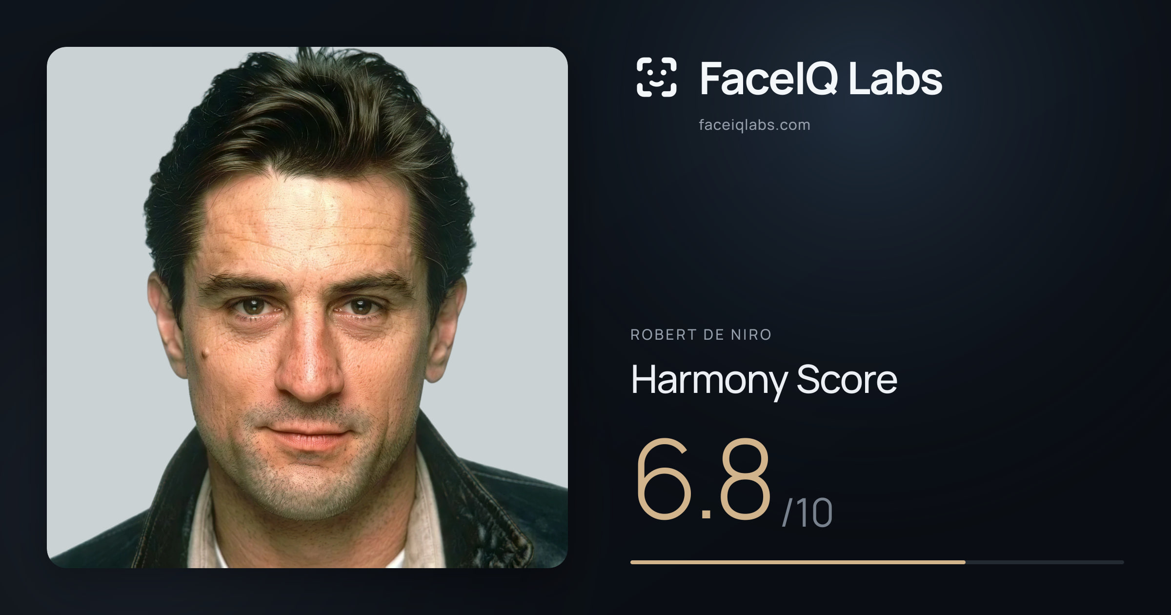 Robert De Niro Harmony: 6.8/10, with each ratio's score