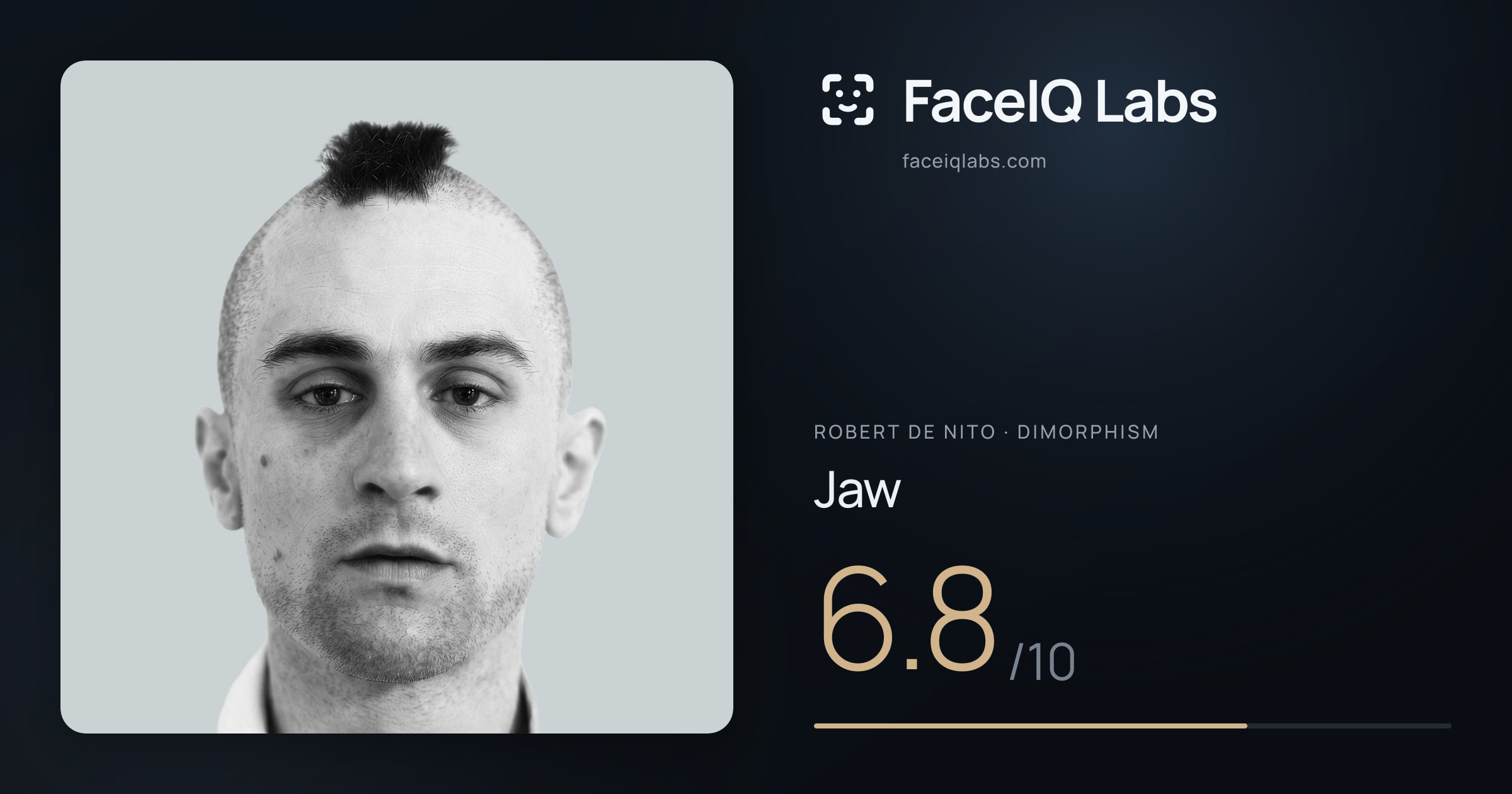 Robert De Nito Jaw: 6.8/10, drawn on the photo