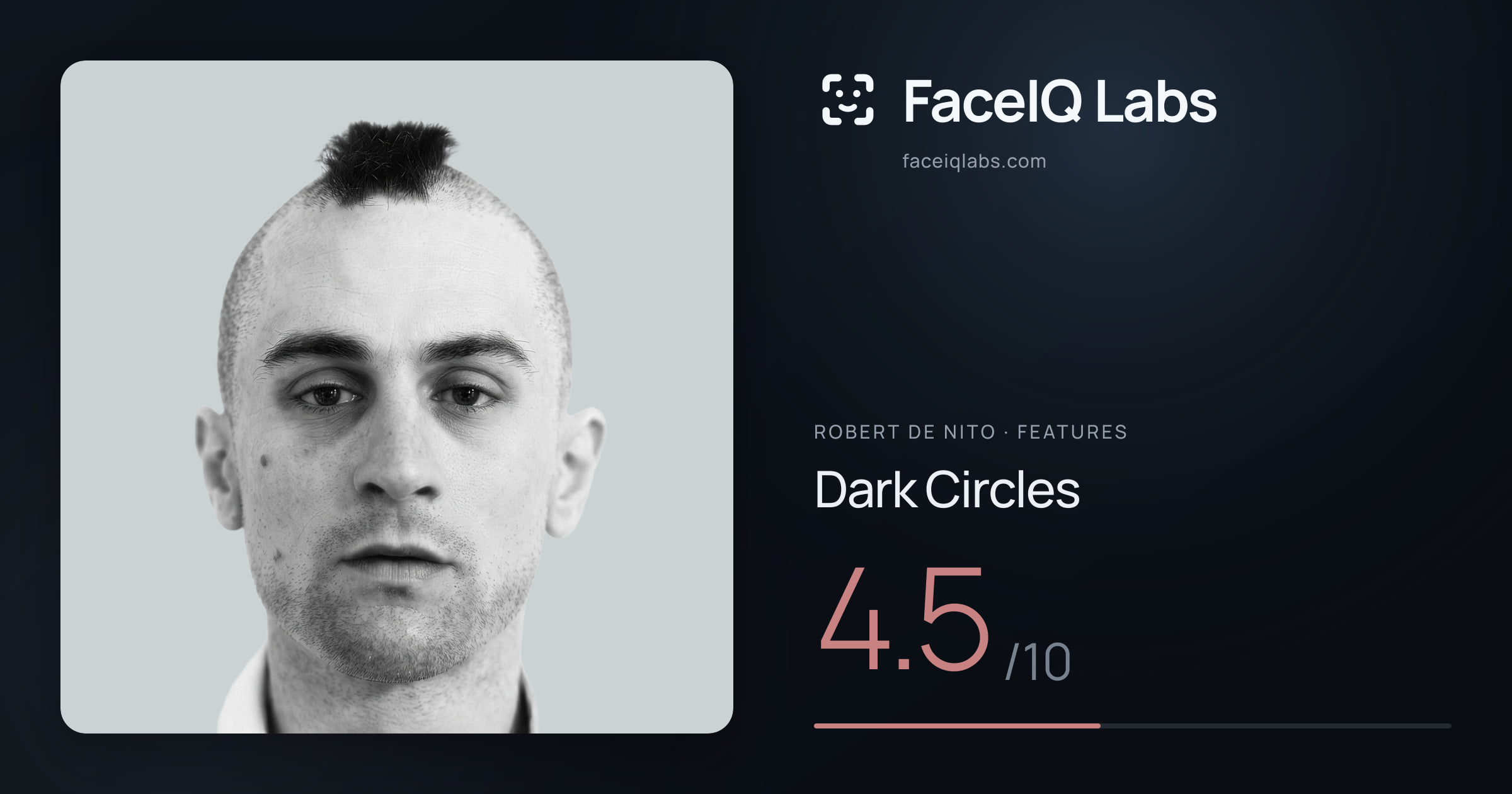 Robert De Nito Dark Circles: 4.5/10, drawn on the photo