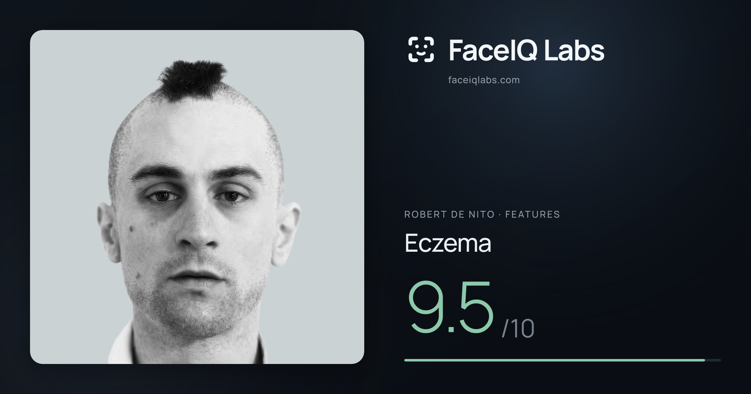 Robert De Nito Eczema: 9.5/10, drawn on the photo