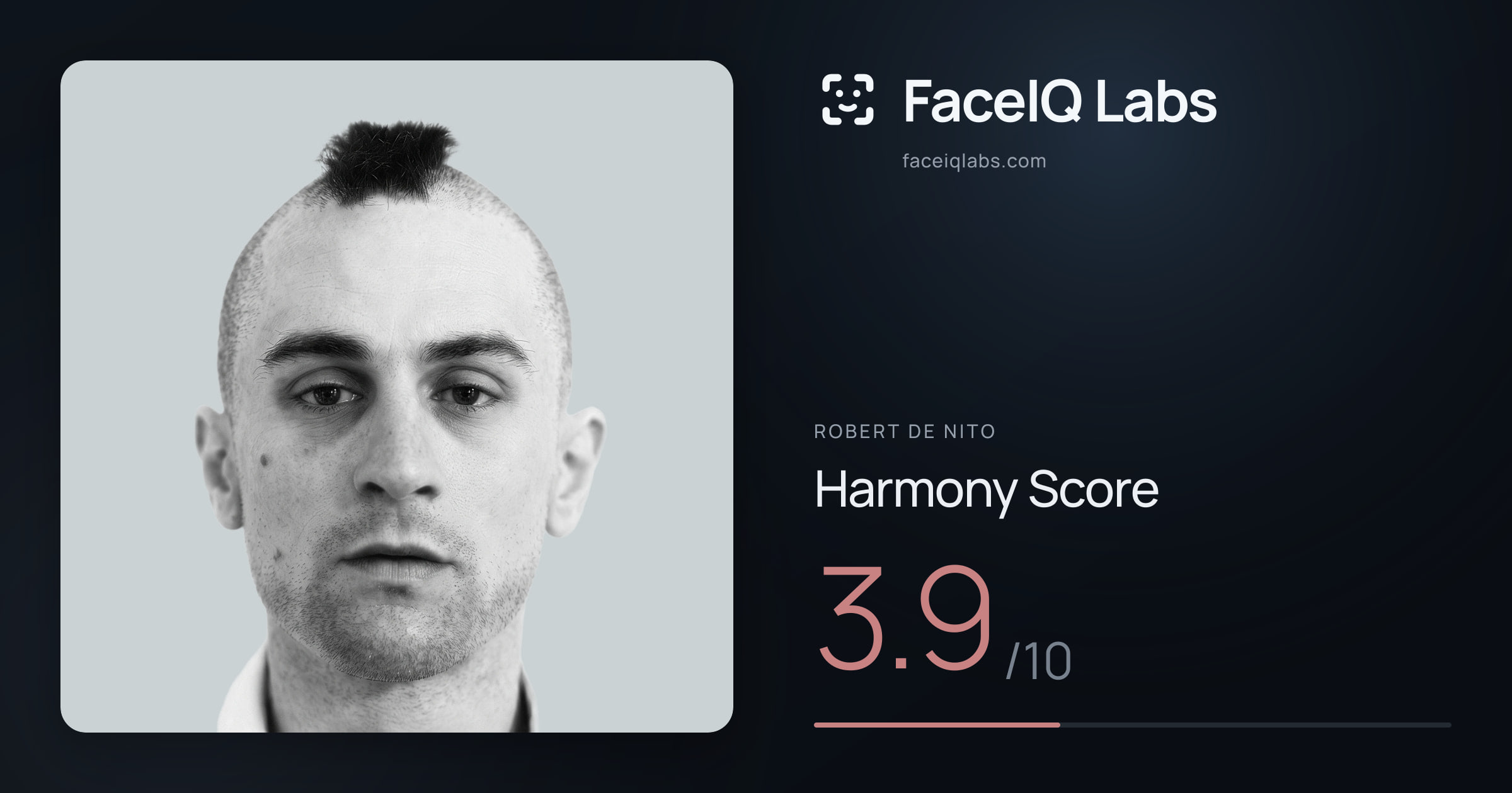 Robert De Nito Harmony: 3.9/10, with each ratio's score