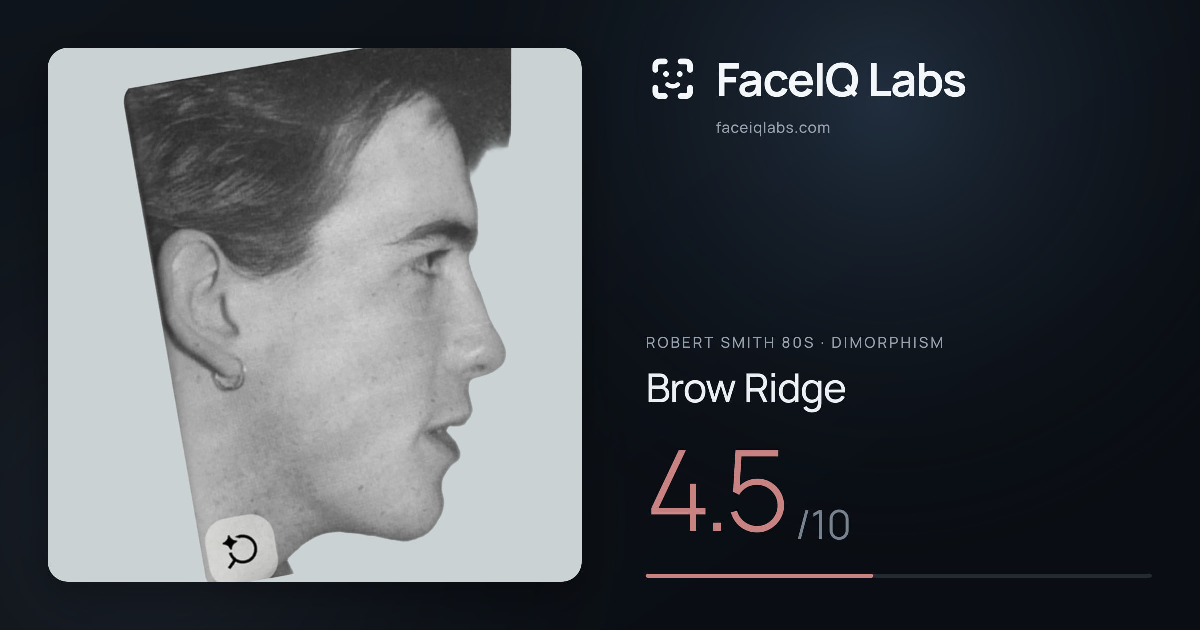 Robert Smith 80s Brow Ridge: 4.5/10, drawn on the photo
