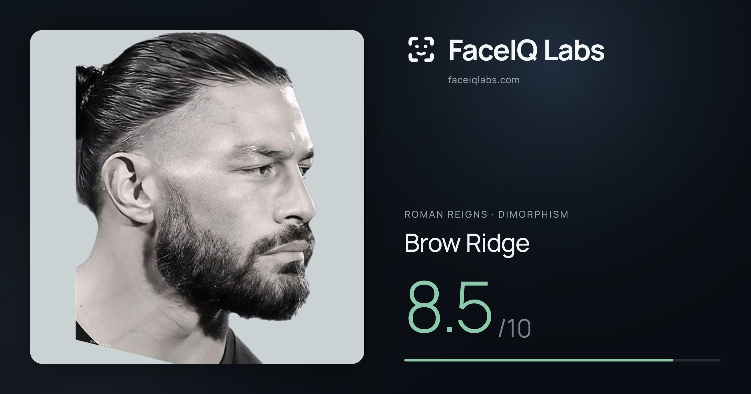 Roman Reigns Brow Ridge: 8.5/10, drawn on the photo