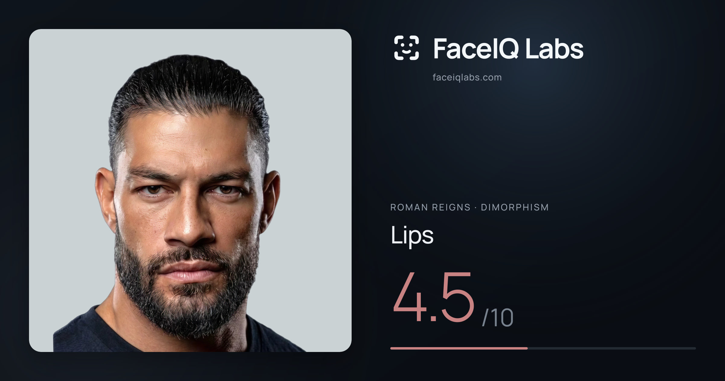 Roman Reigns Lips: 4.5/10, drawn on the photo
