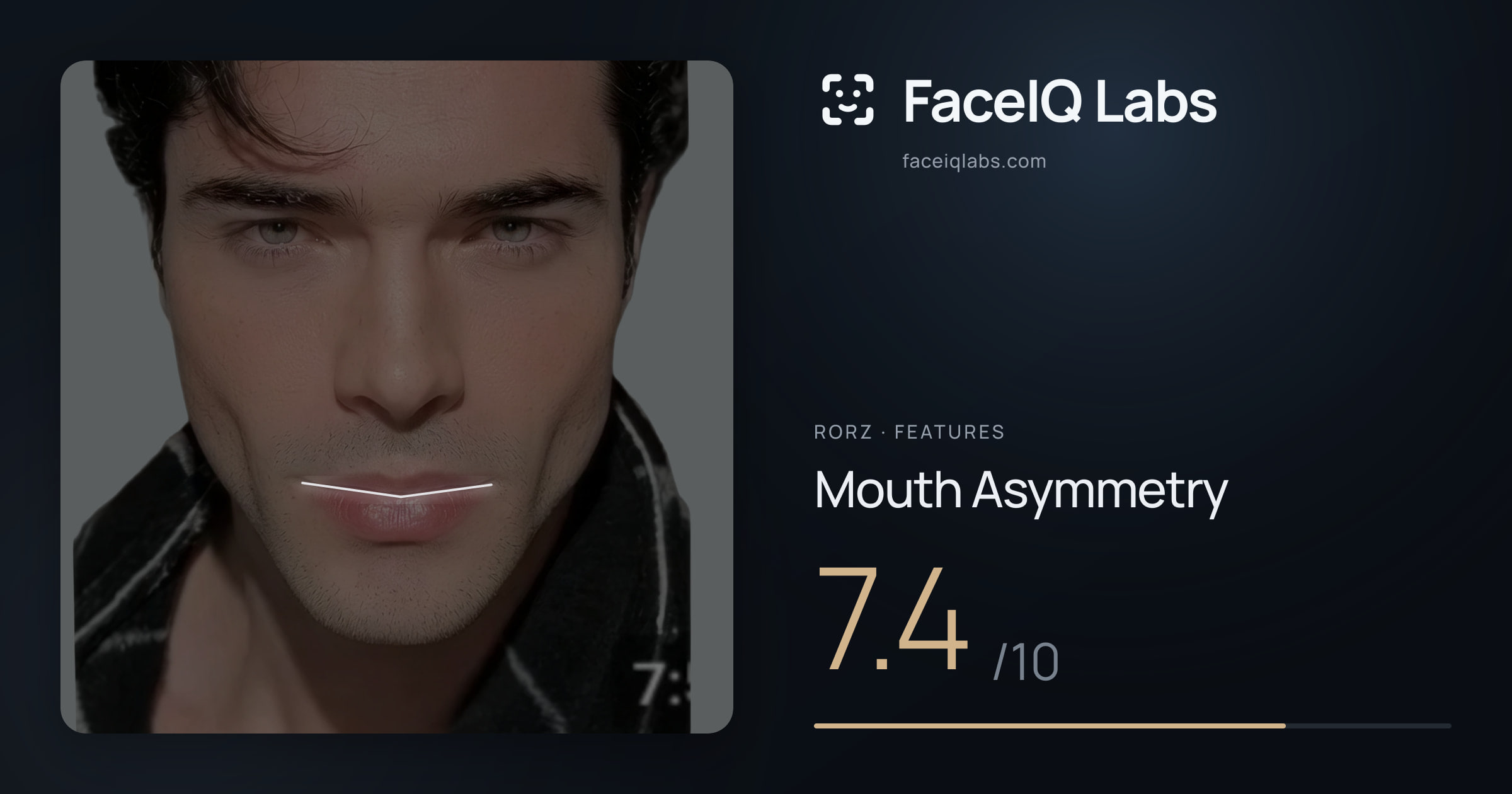 Rorz Mouth Asymmetry: 7.4/10, drawn on the photo