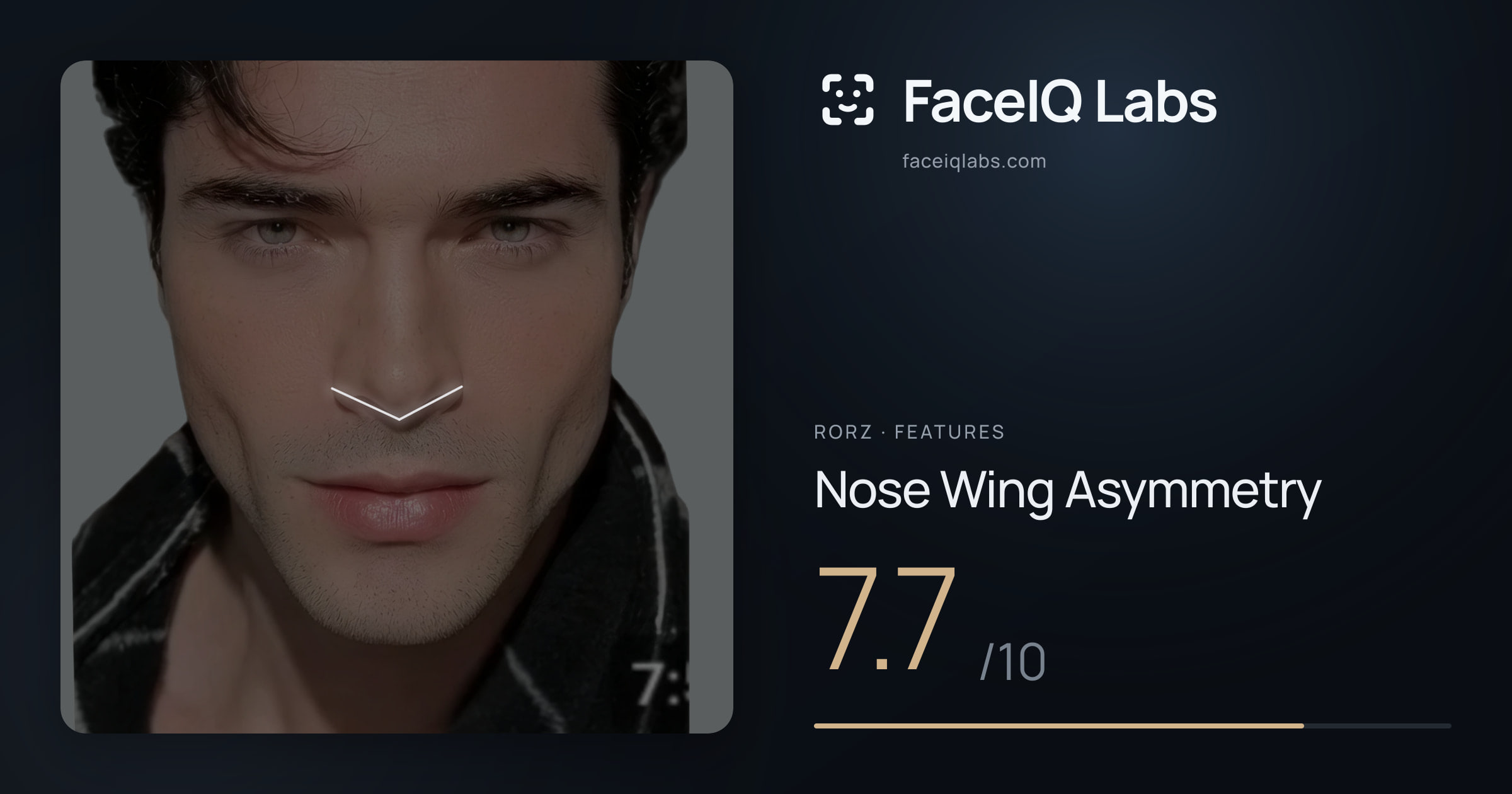 Rorz Nose Wing Asymmetry: 7.7/10, drawn on the photo