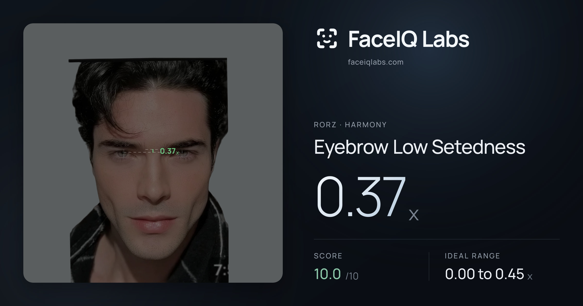 Rorz Eyebrow Low Setedness: 0.37x, drawn on the photo