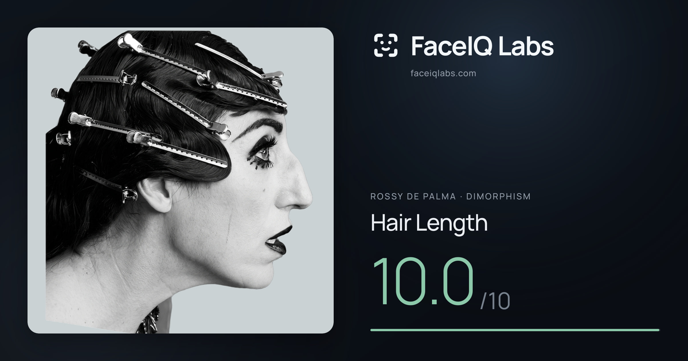 Rossy De Palma Hair Length: 10.0/10, drawn on the photo